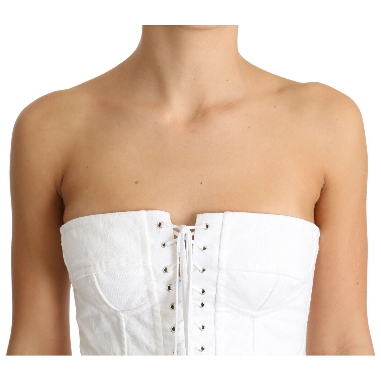 Elegant White Strapless Corset Top