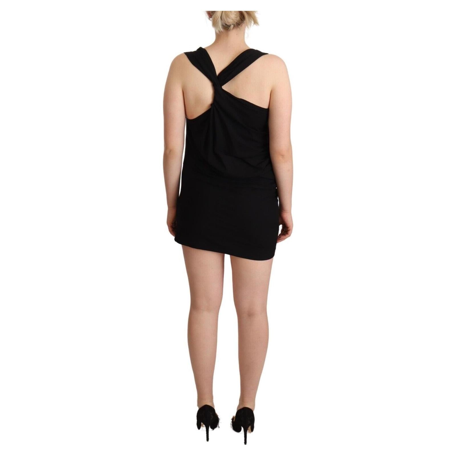 Elegant Black Sheath Stretch Dress