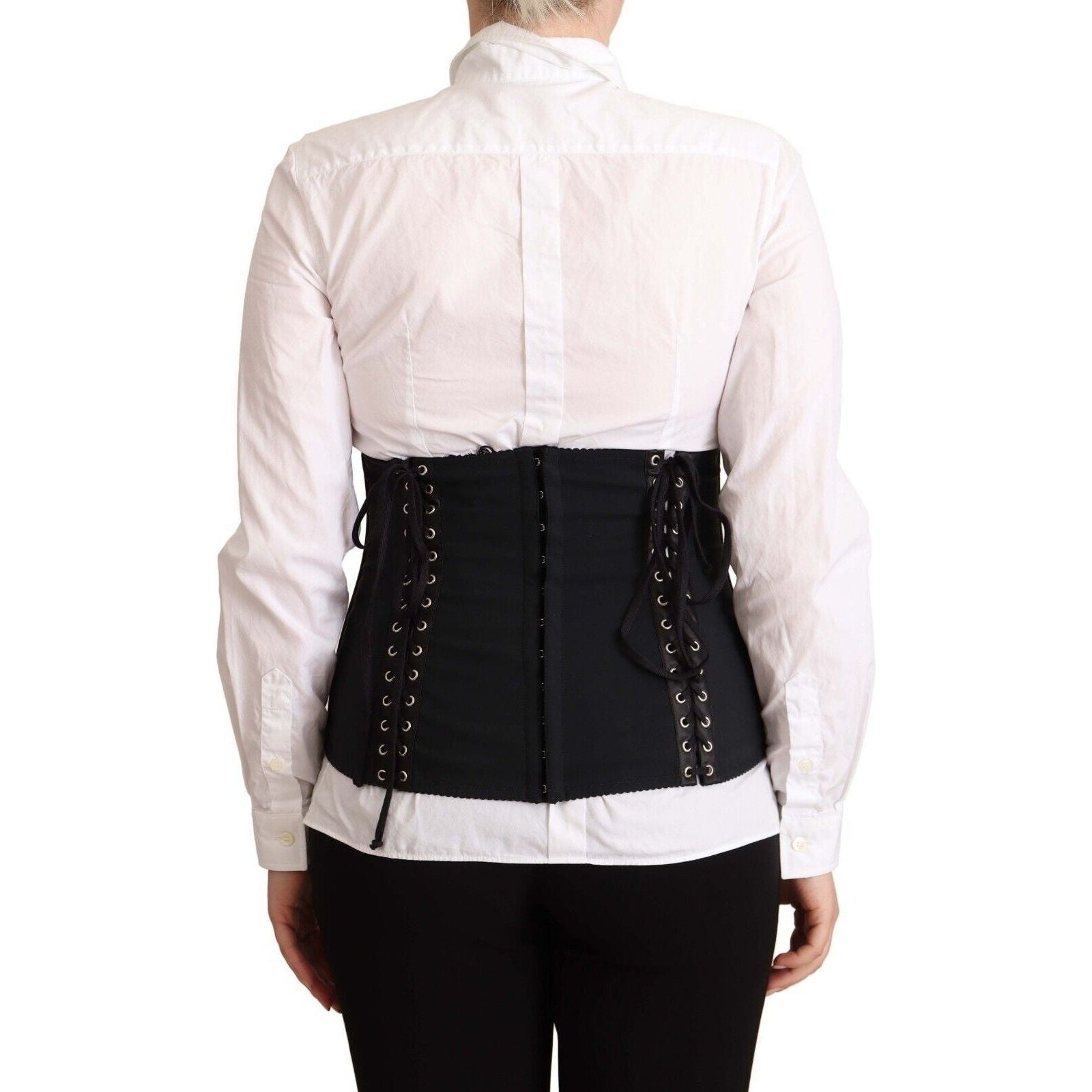 Chic Black Corset Belt Top