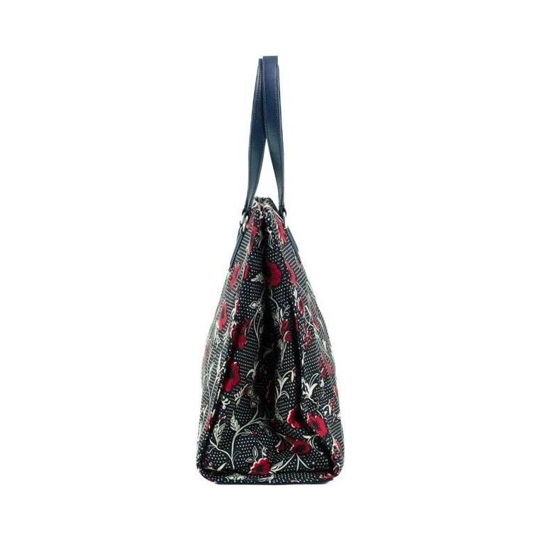 Medium Nylon Retro Batik Print Shoulder Tote Handbag