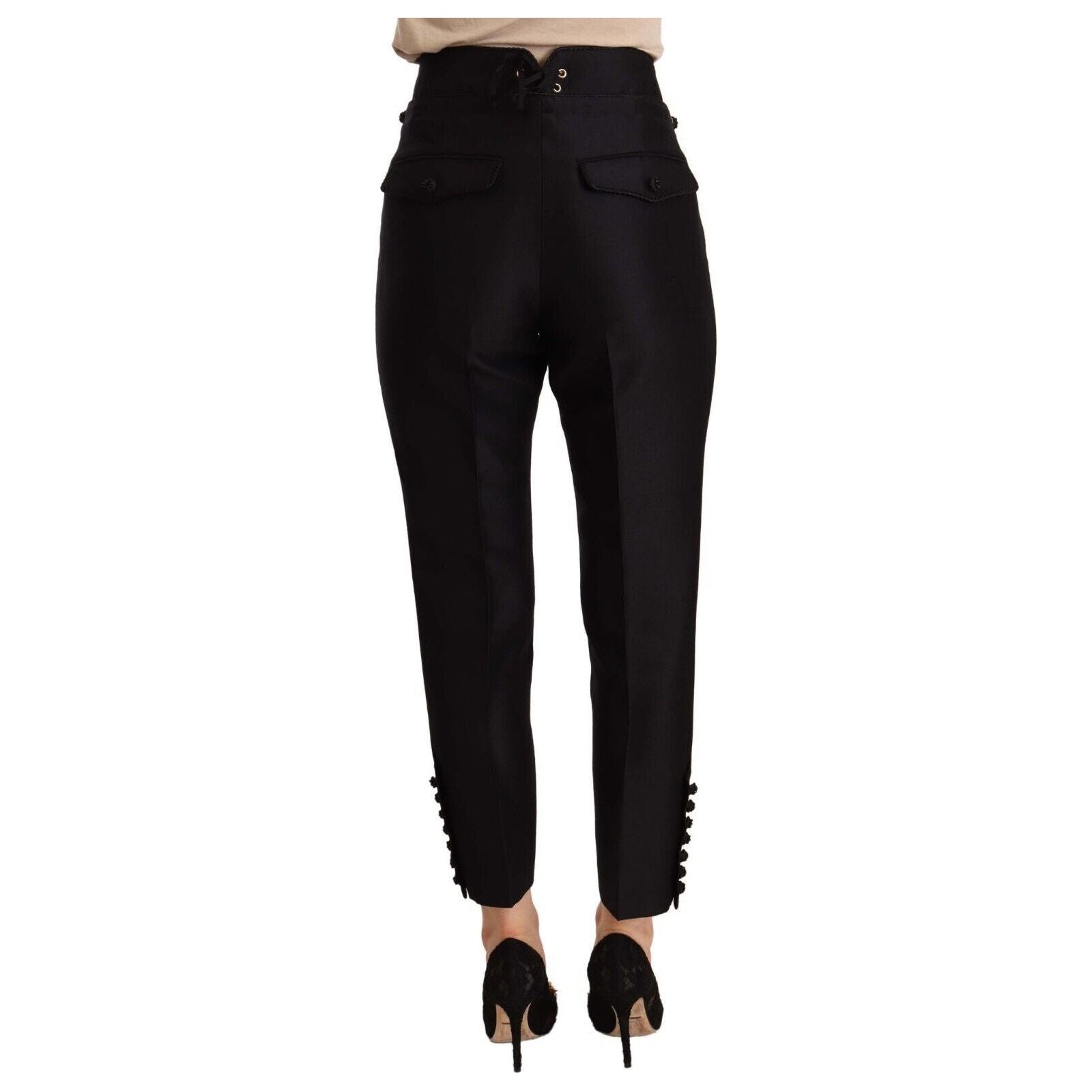 Chic High-Waist Cropped Trousers