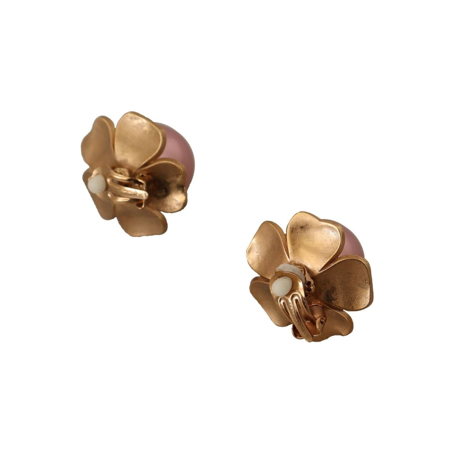 Elegant Floral Crystal Pearl Clip-On Earrings