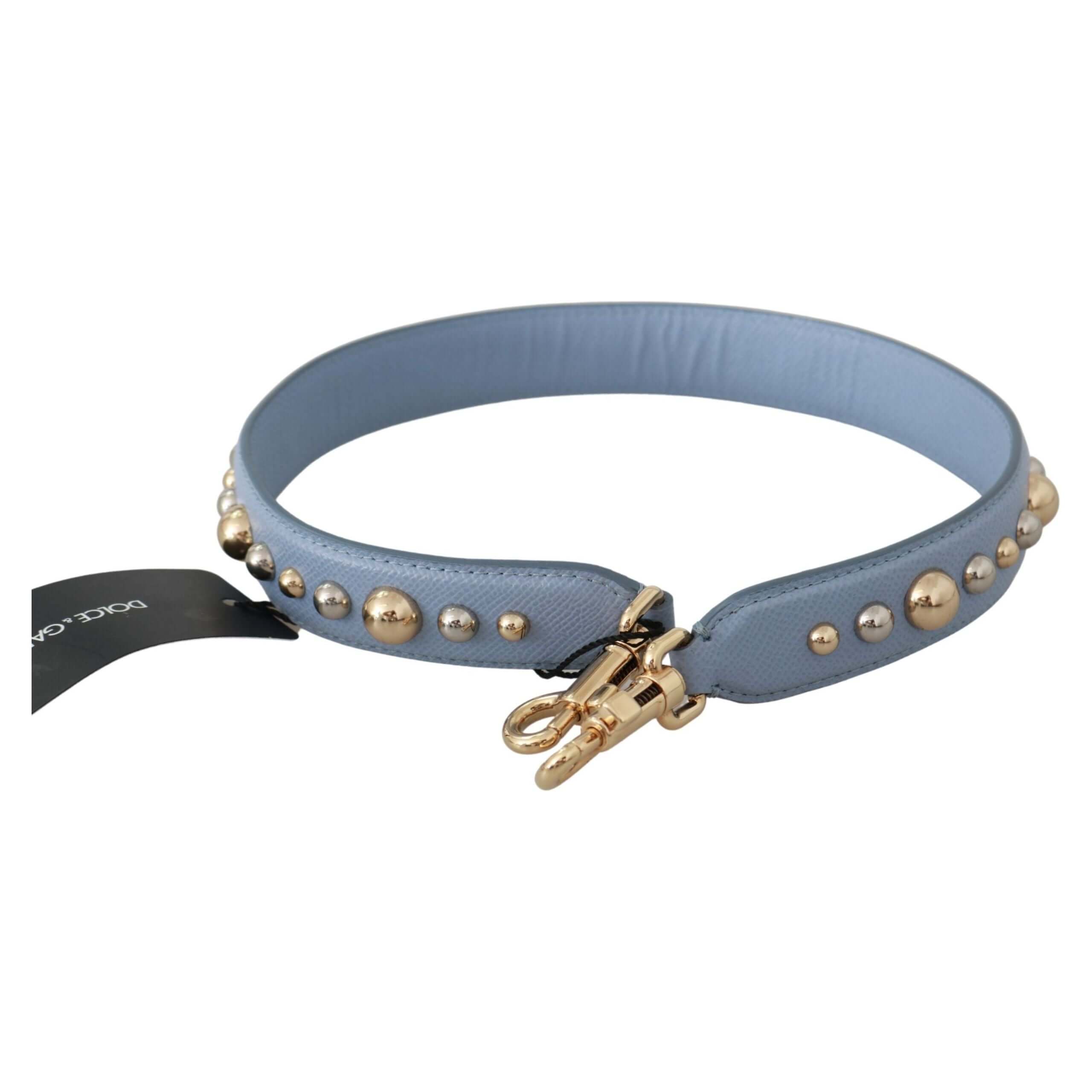 Elegant Blue Leather Shoulder Strap