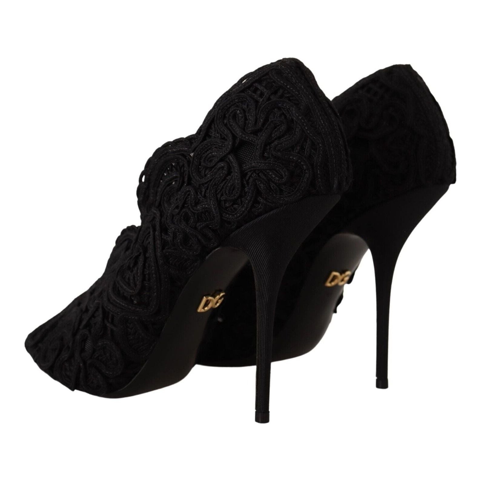 Elegant Black Lace Stiletto Heels