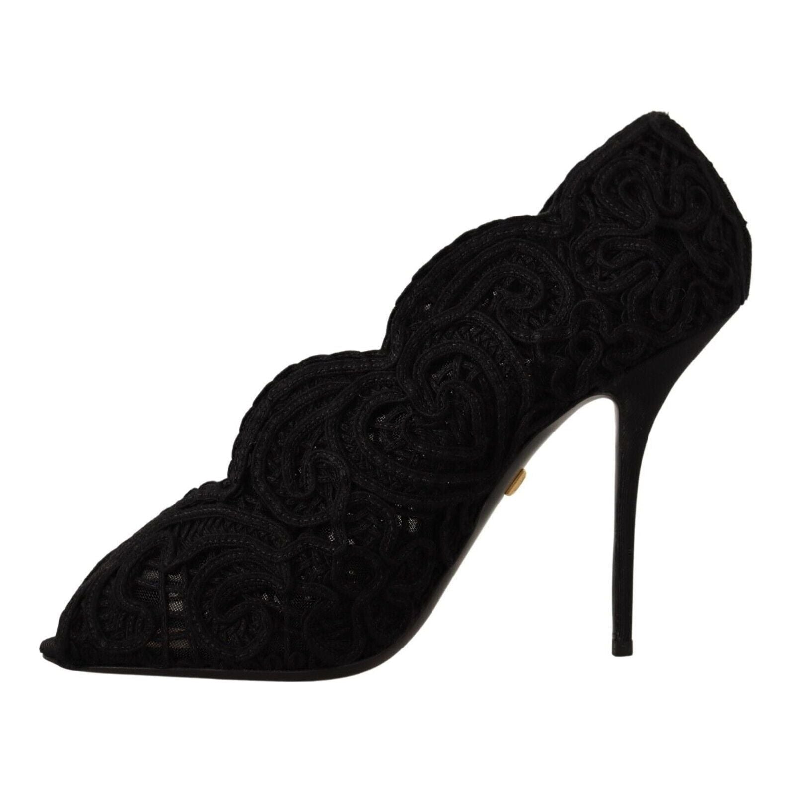 Elegant Black Lace Stiletto Heels