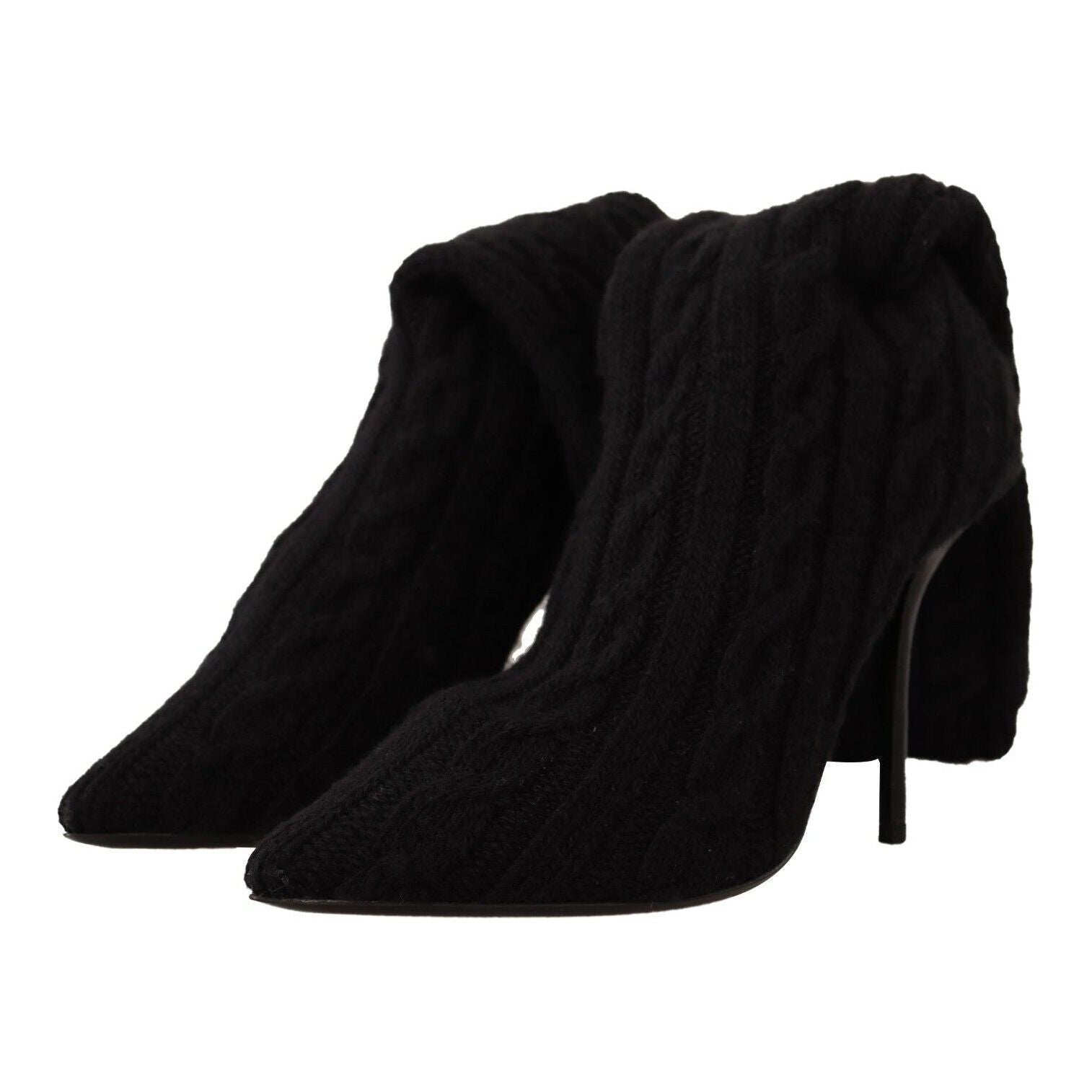 Elegant Stretch Sock Boots in Black