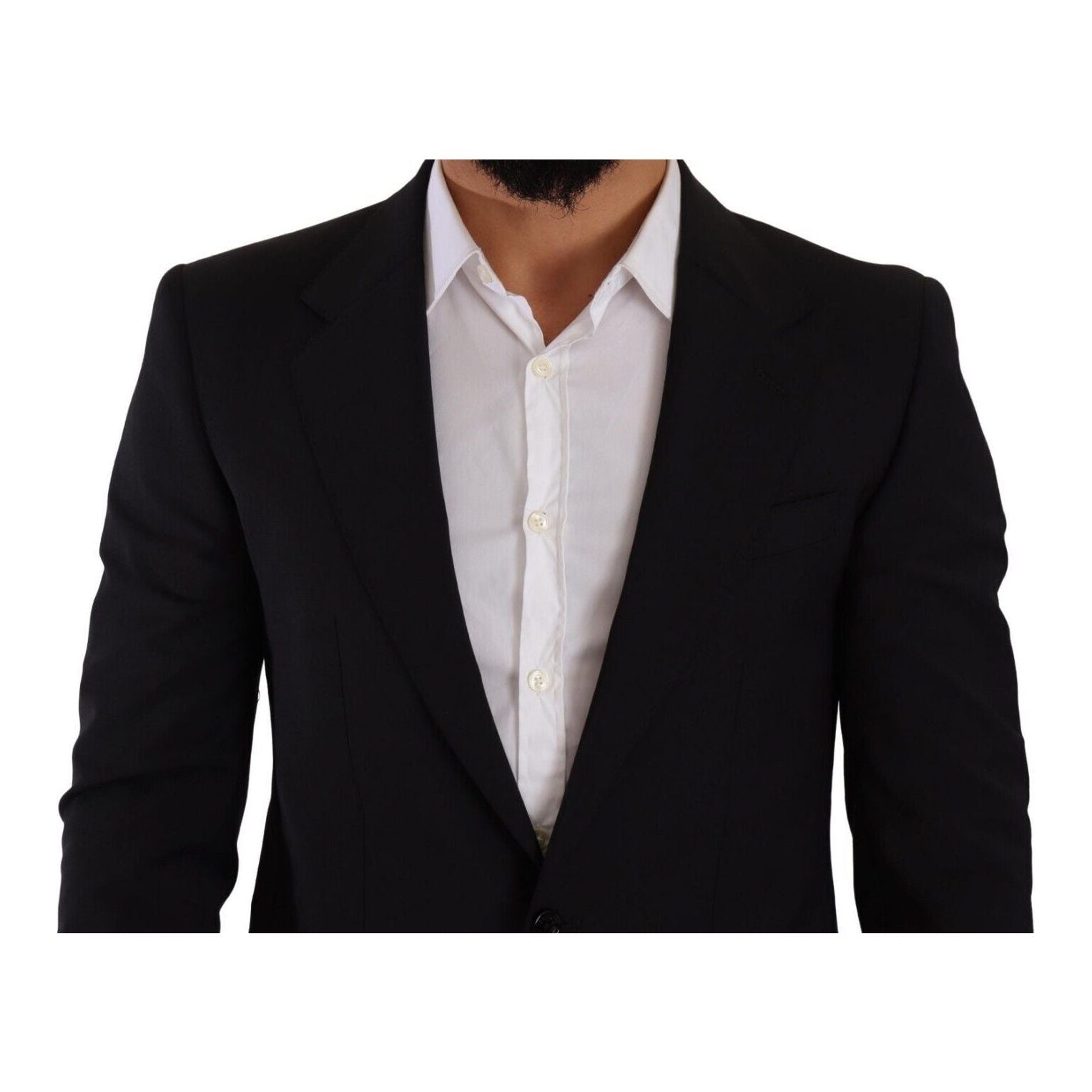 Elegant Black Martini Slim Fit Blazer and Vest