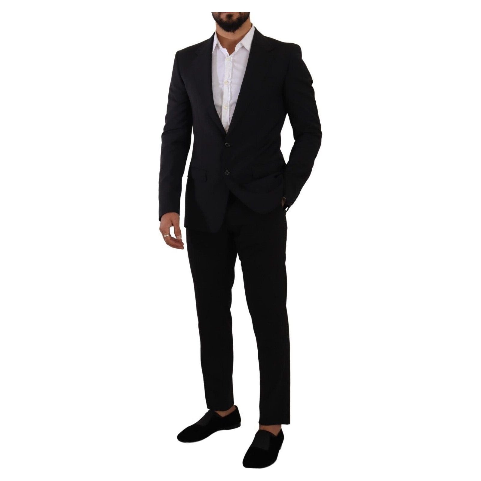 Elegant Black Martini Slim Fit Blazer and Vest