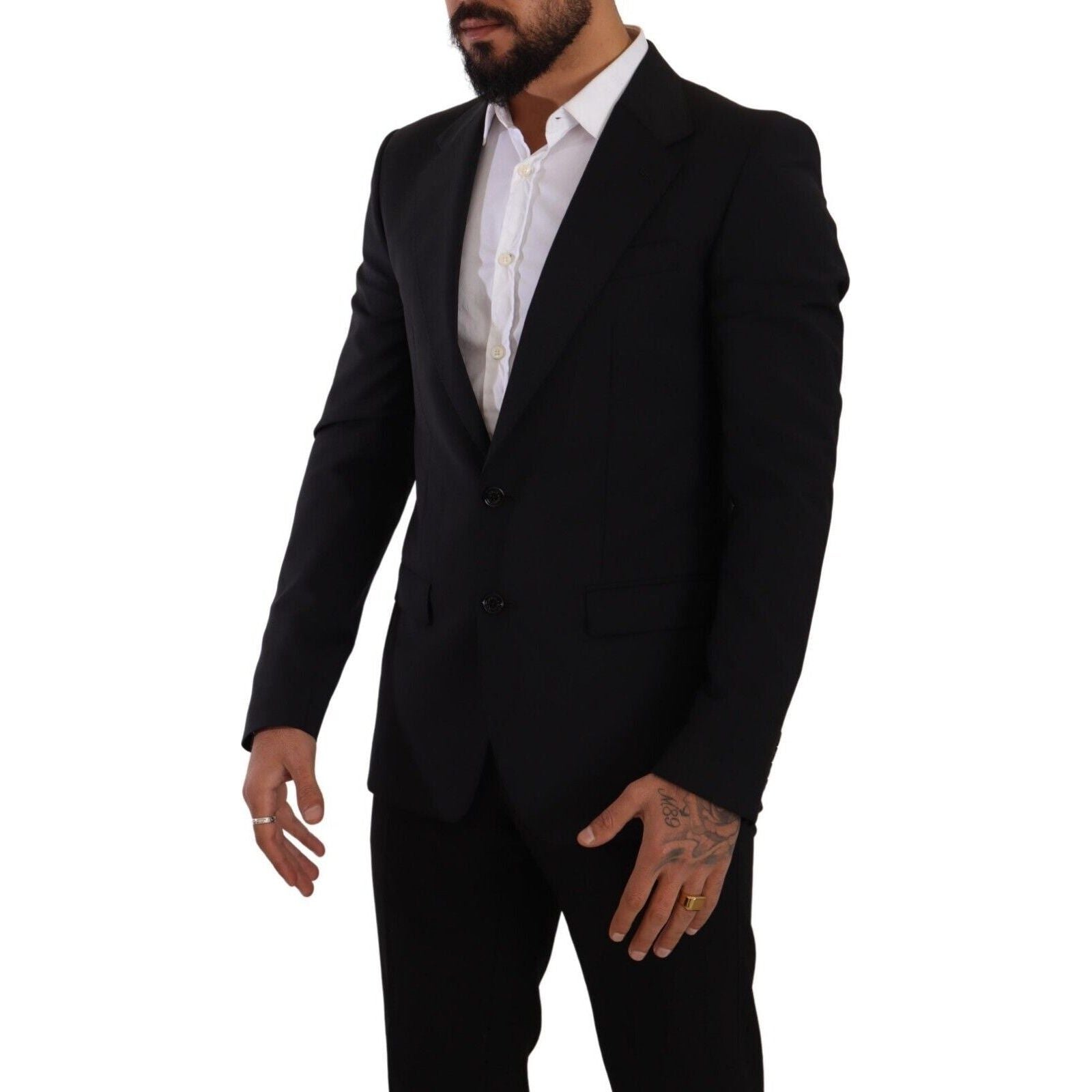 Elegant Black Martini Slim Fit Blazer and Vest