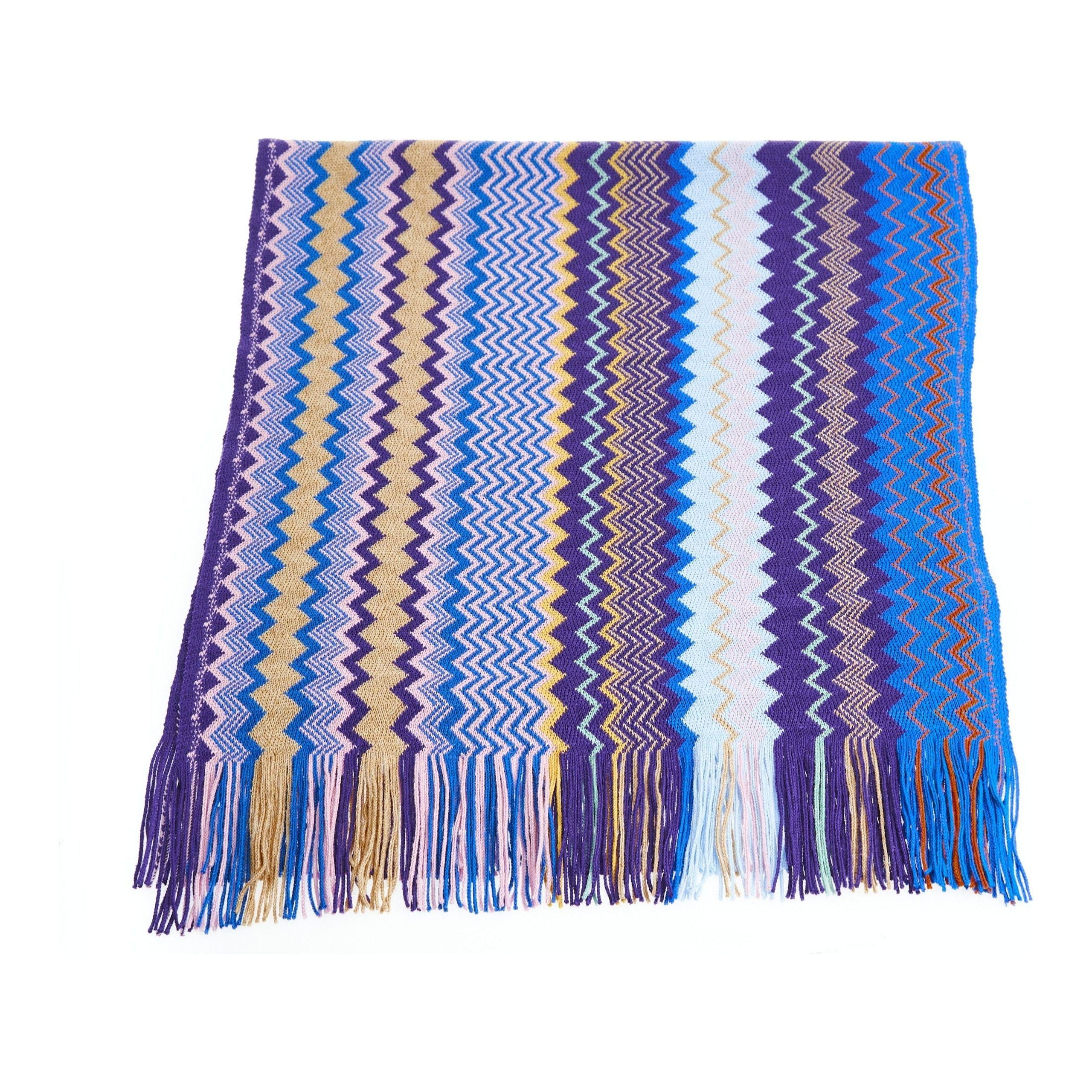 Geometric Pattern Fringed Luxury Scarf