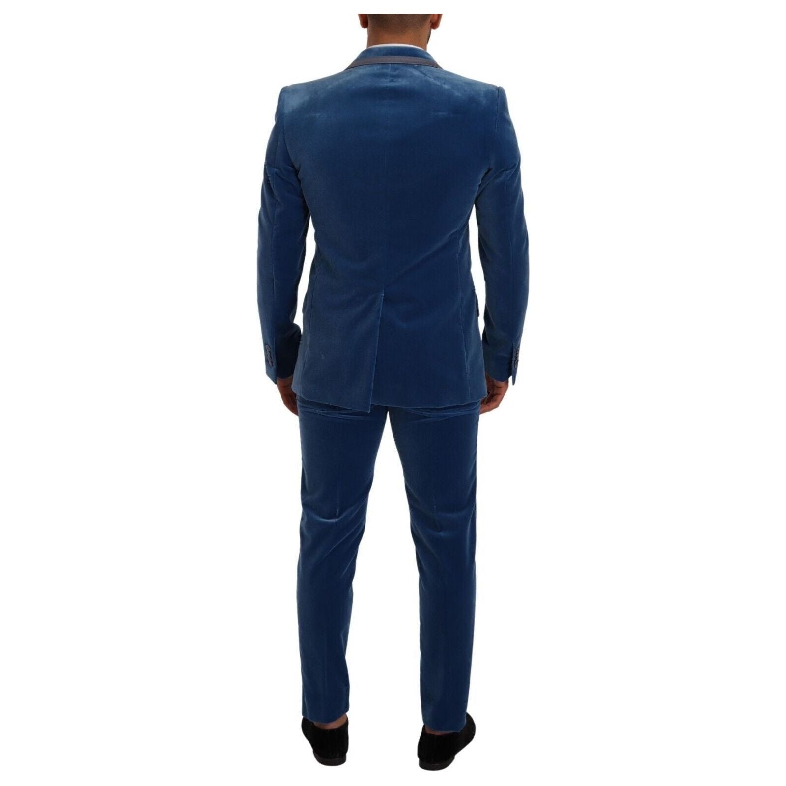 Elegant Velvet Blue Slim Fit Suit