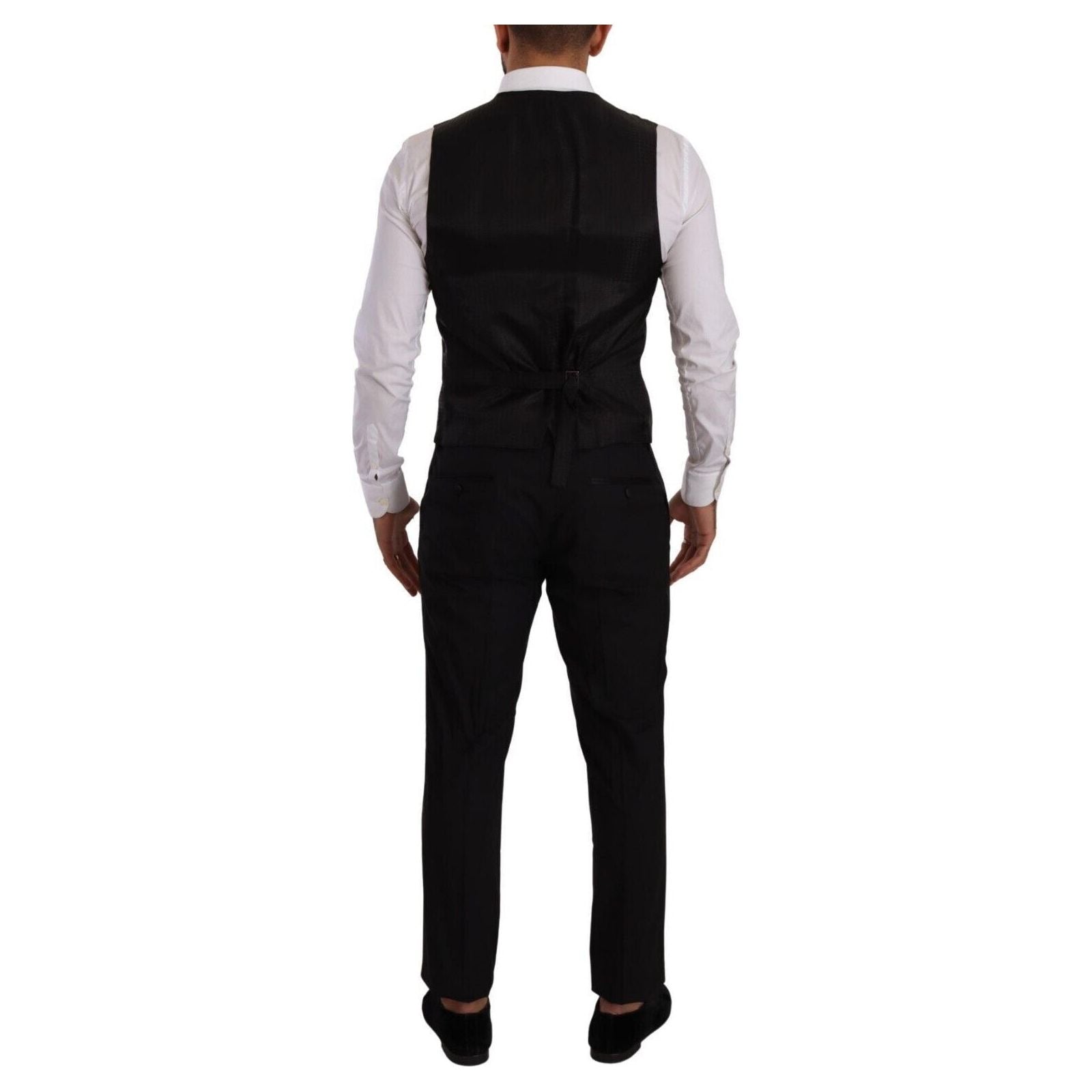 Elegant Black Three-Piece Martini Fit Suit