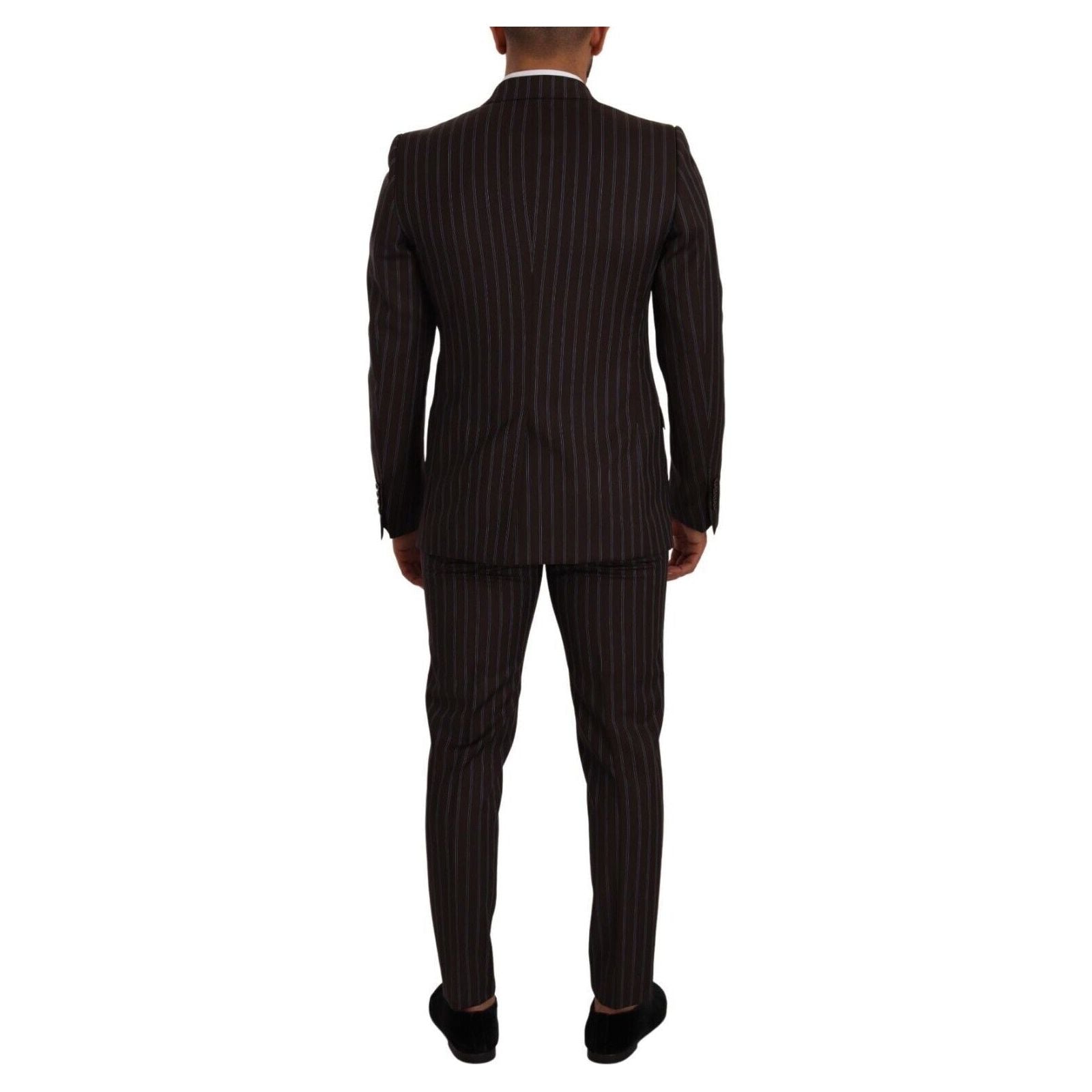 Elegant Maroon Striped Slim Fit Suit