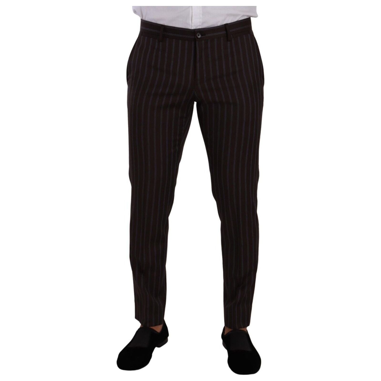 Elegant Maroon Striped Slim Fit Suit