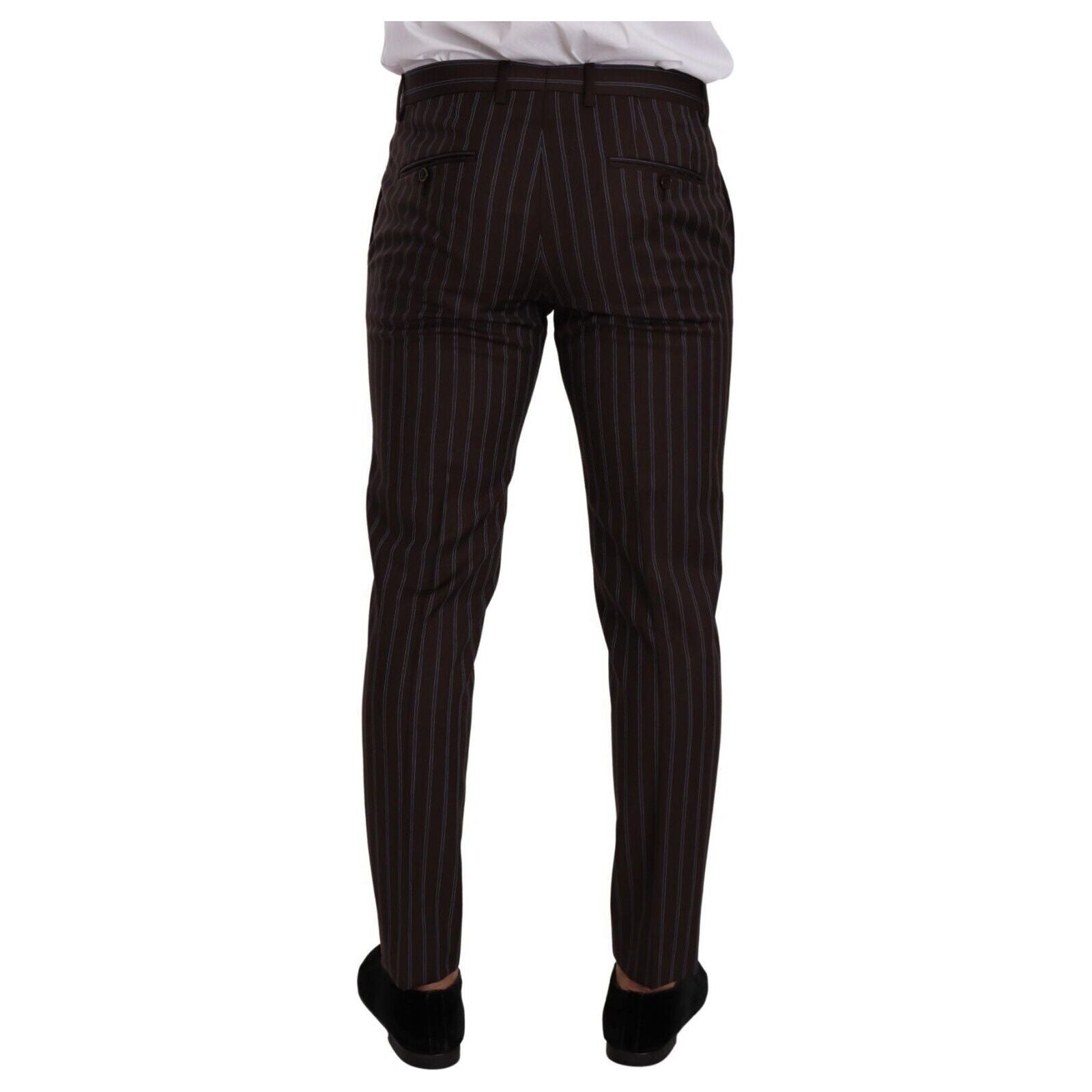 Elegant Maroon Striped Slim Fit Suit