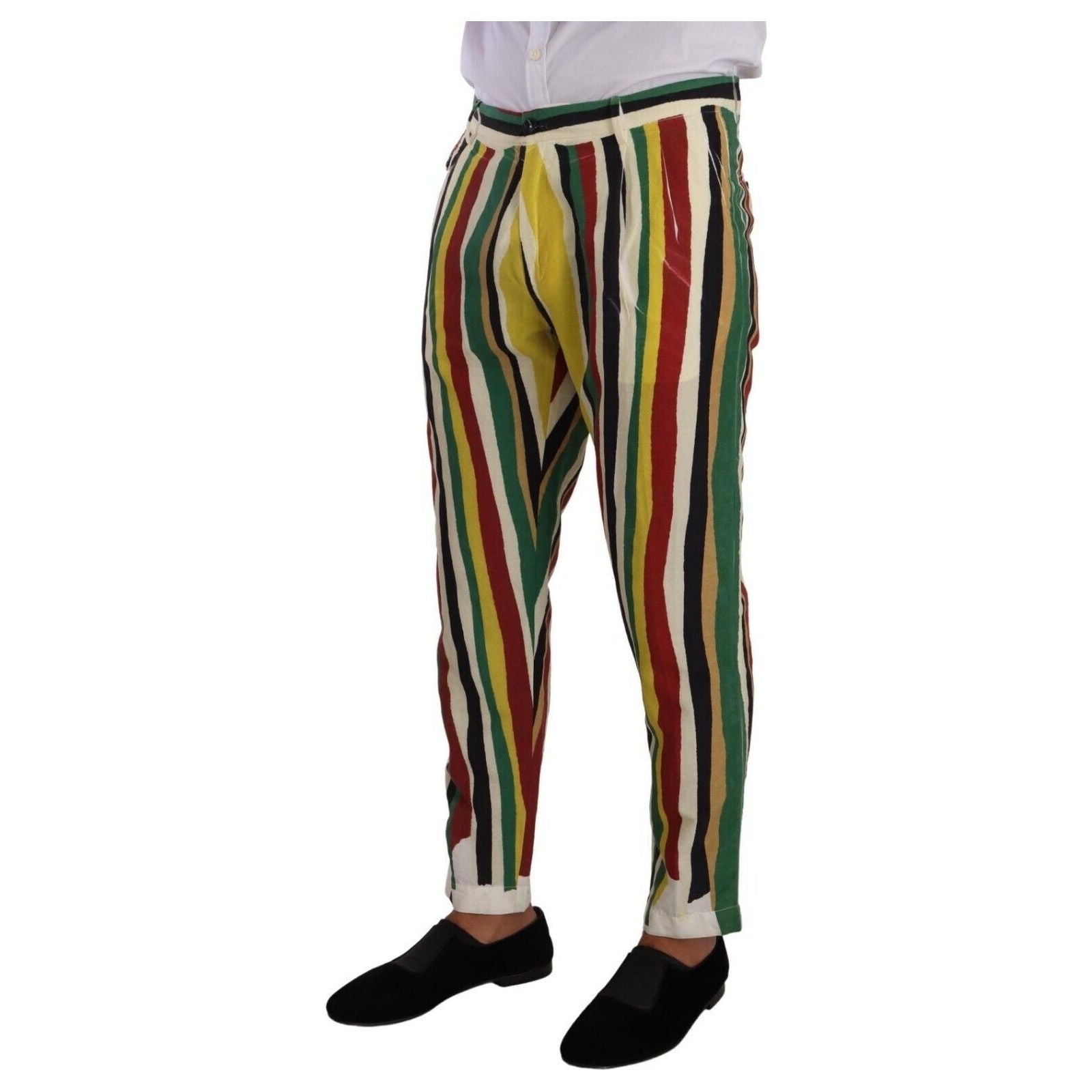 Elegant Striped Skinny Pants