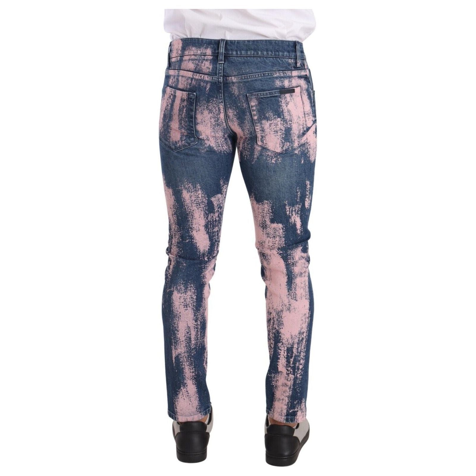 Elegant Skinny Slim Fit Denim Jeans in Tie Dye