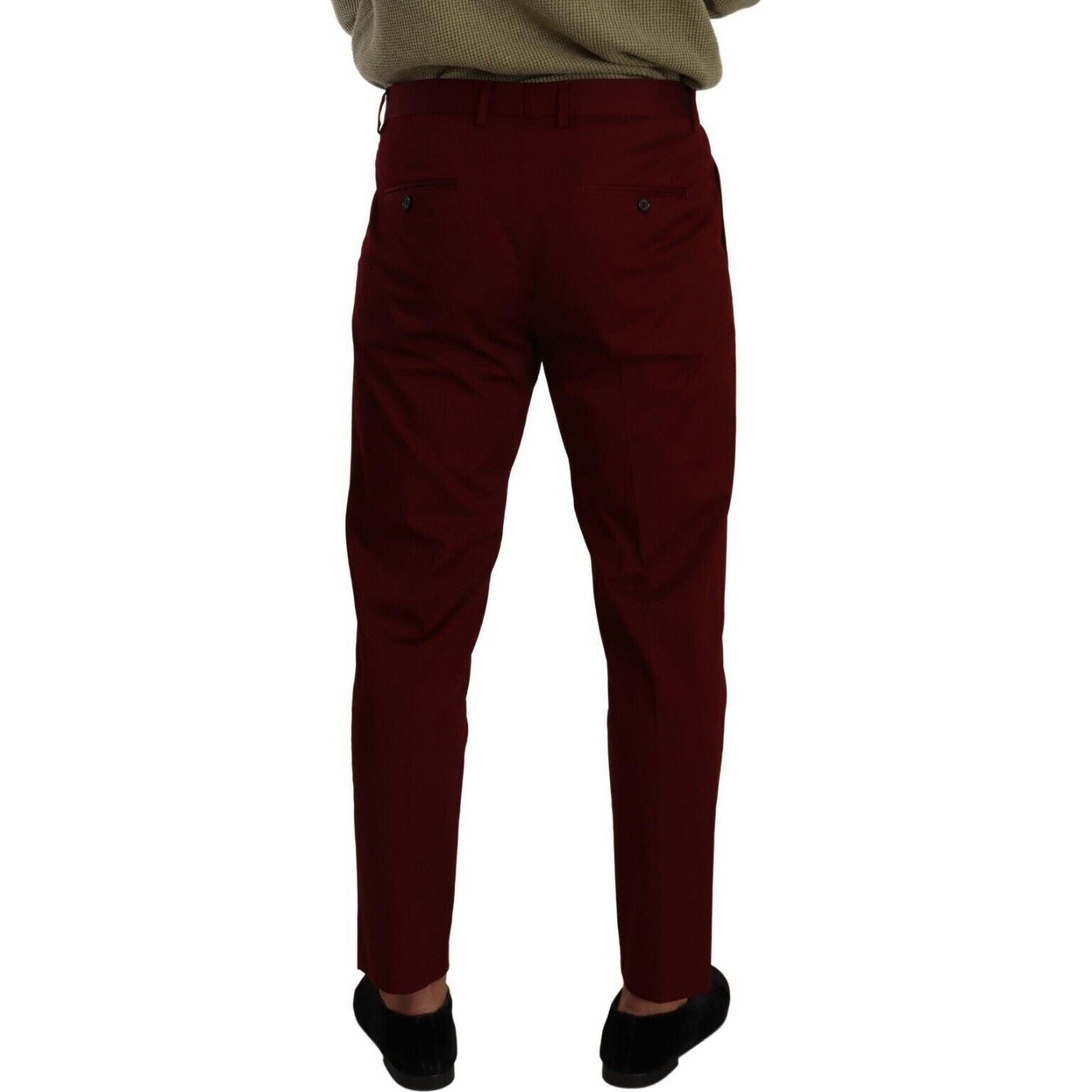 Elegant Dark Red Dress Chinos for Men