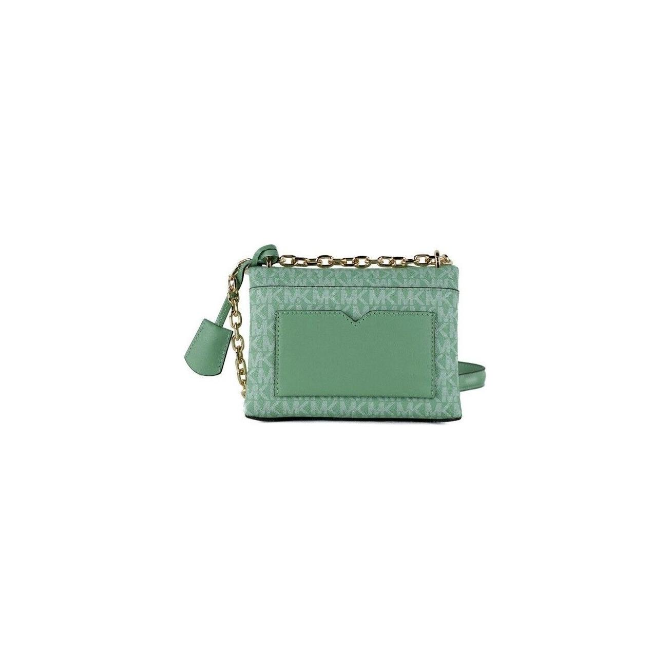 Cece Small Sea Green Signature PVC Convertible Flap Crossbody Bag