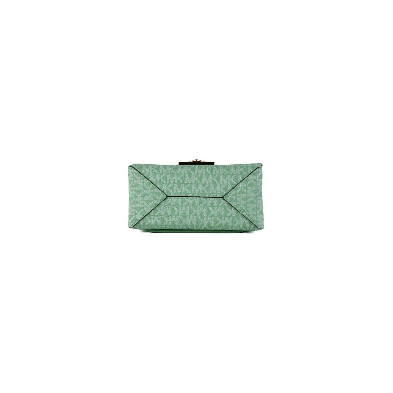 Cece Small Sea Green Signature PVC Convertible Flap Crossbody Bag