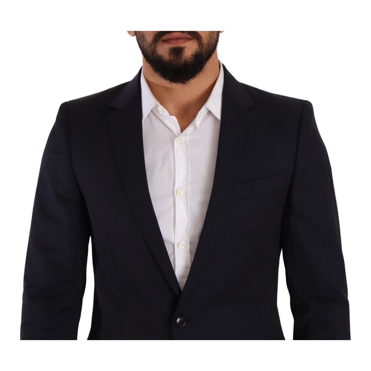 Sleek Navy Martini Slim Fit Wool Blazer