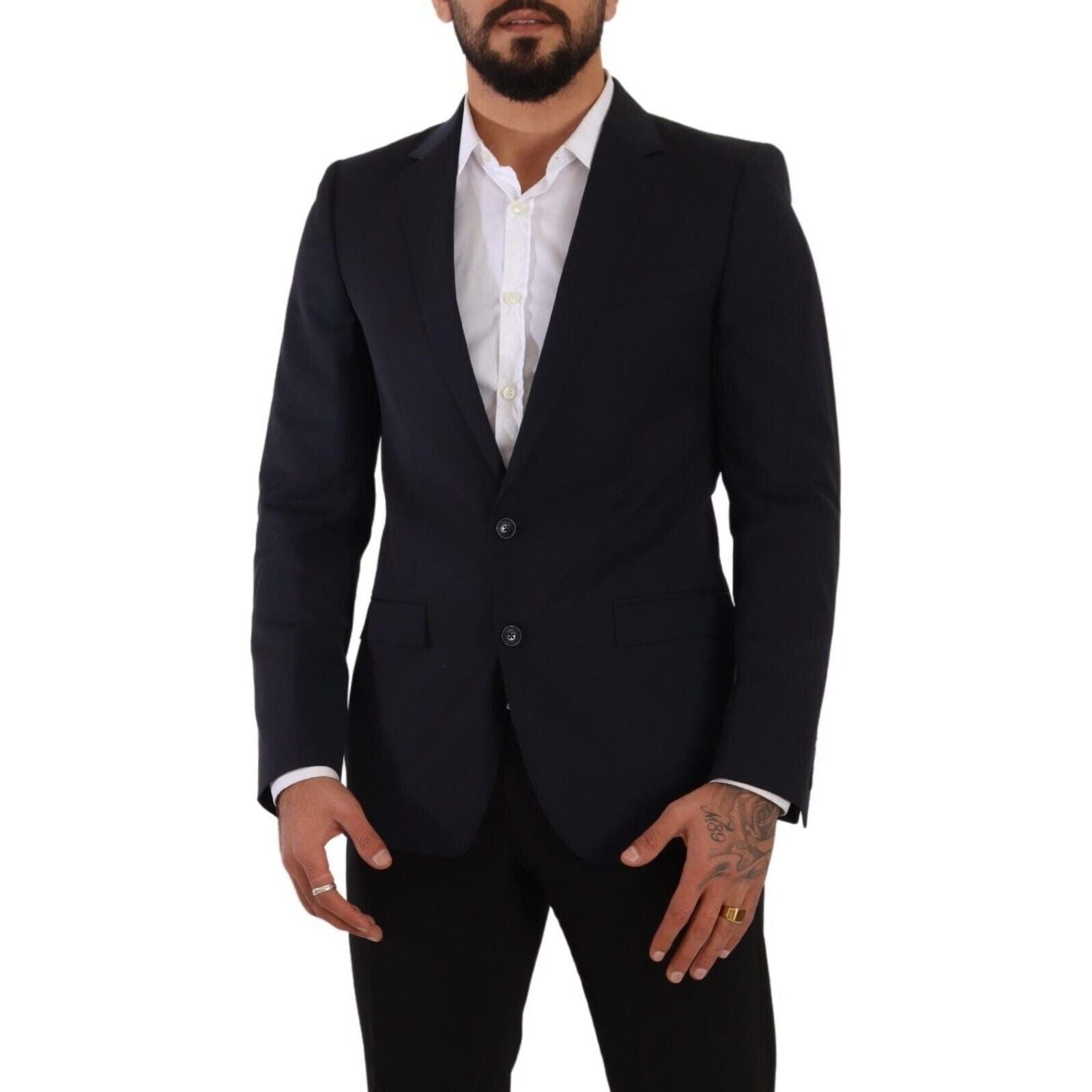 Sleek Navy Martini Slim Fit Wool Blazer