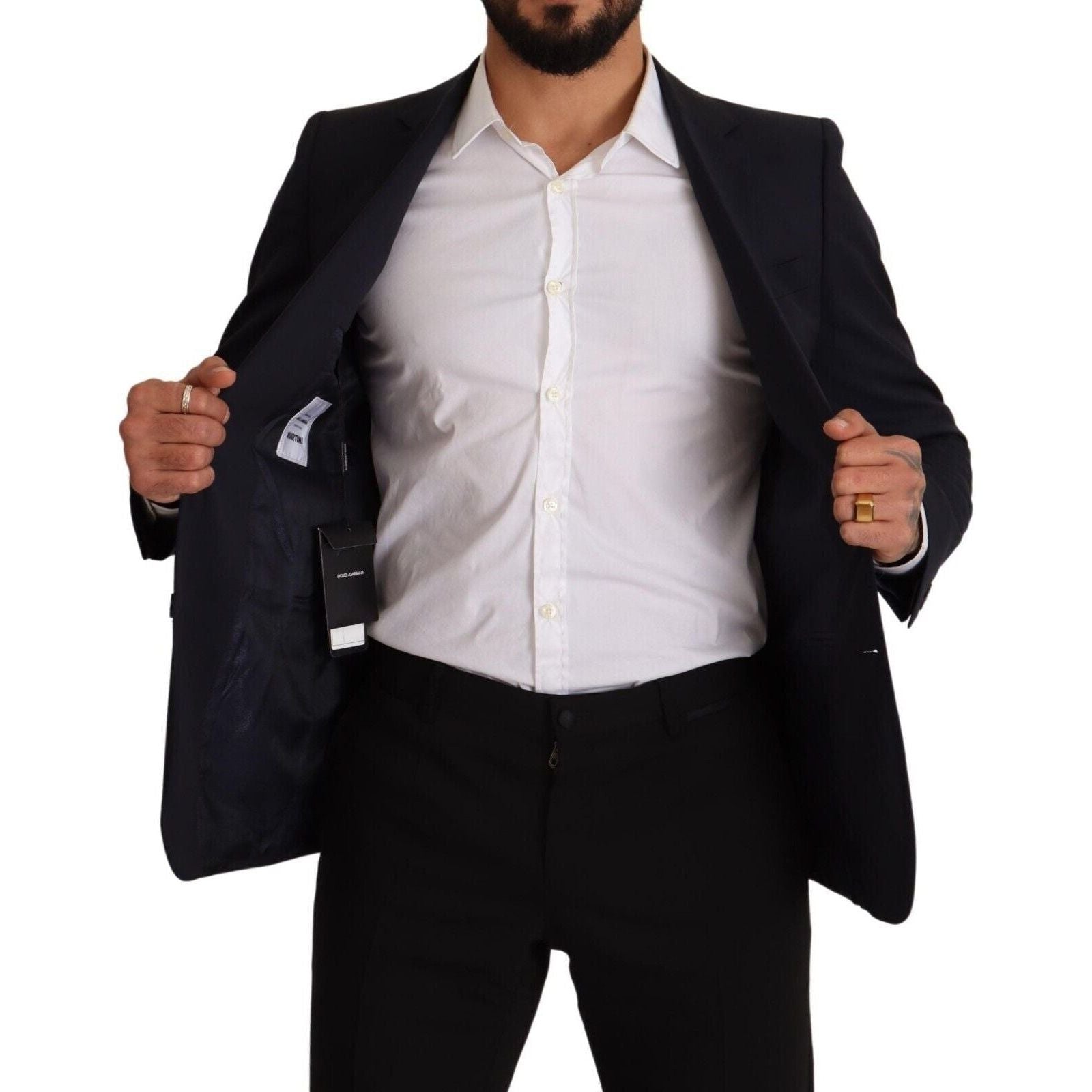 Sleek Navy Martini Slim Fit Wool Blazer