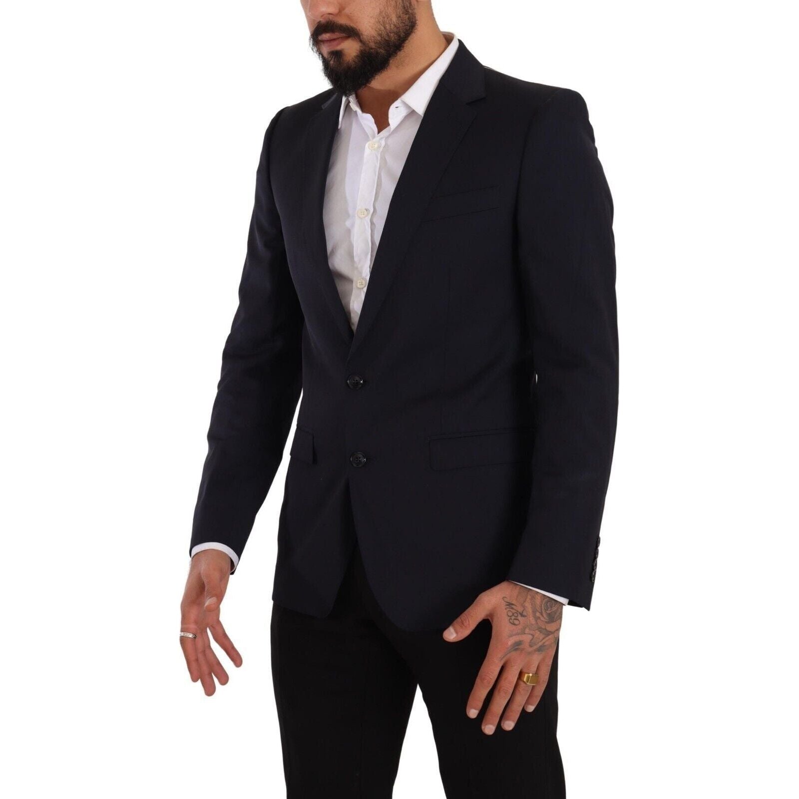 Sleek Navy Martini Slim Fit Wool Blazer