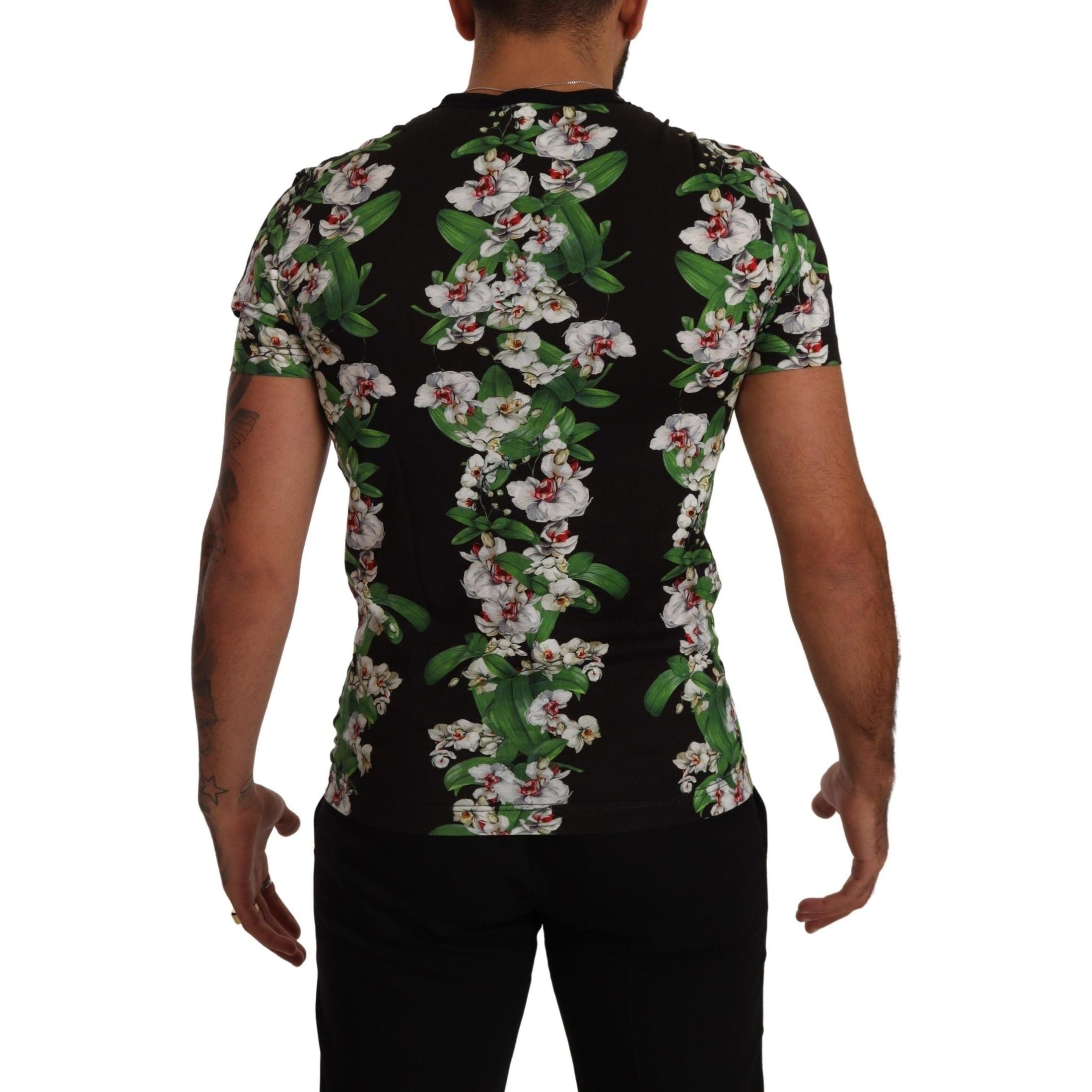 Elegant Floral Crewneck Tee for Men