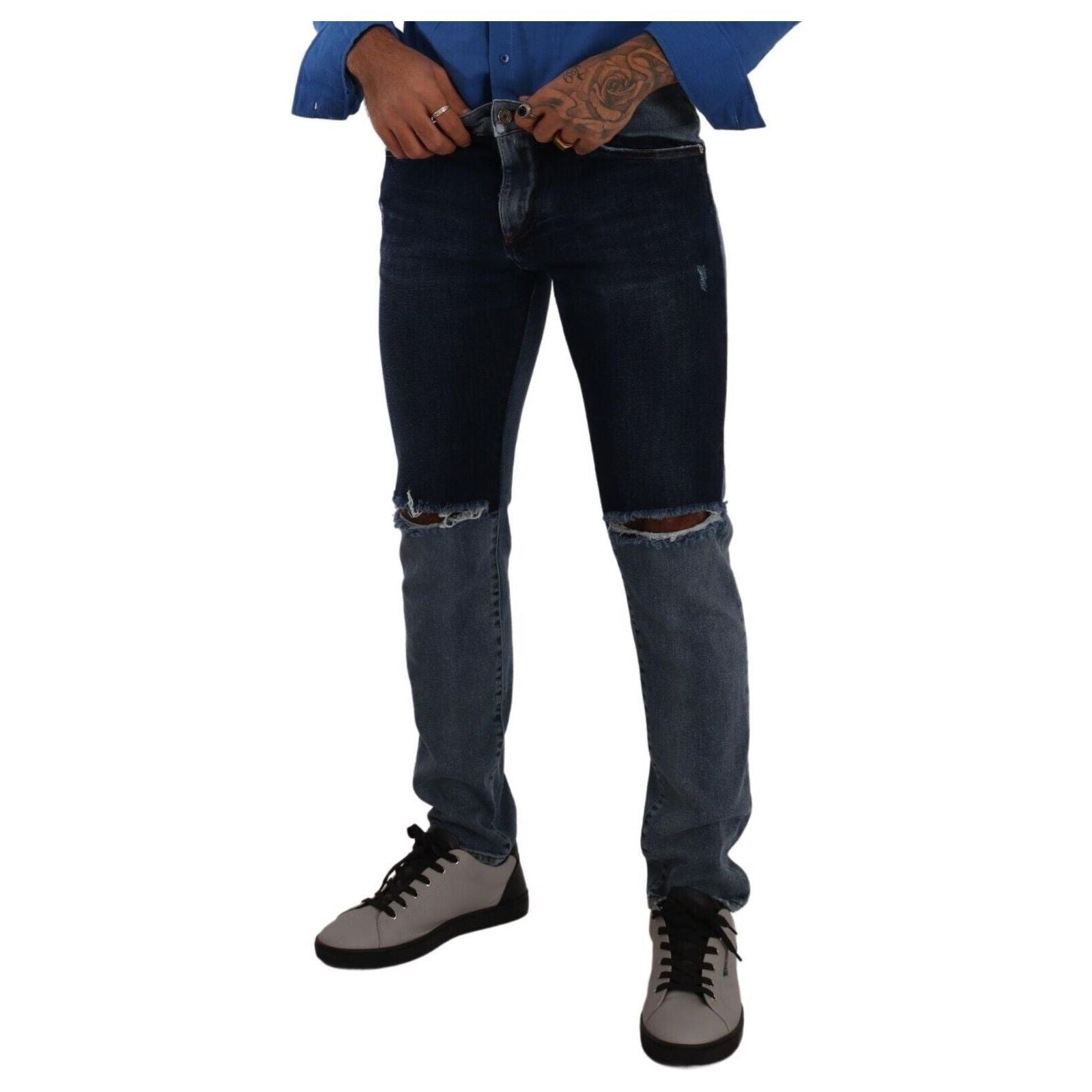 Chic Slim Fit Tattered Denim