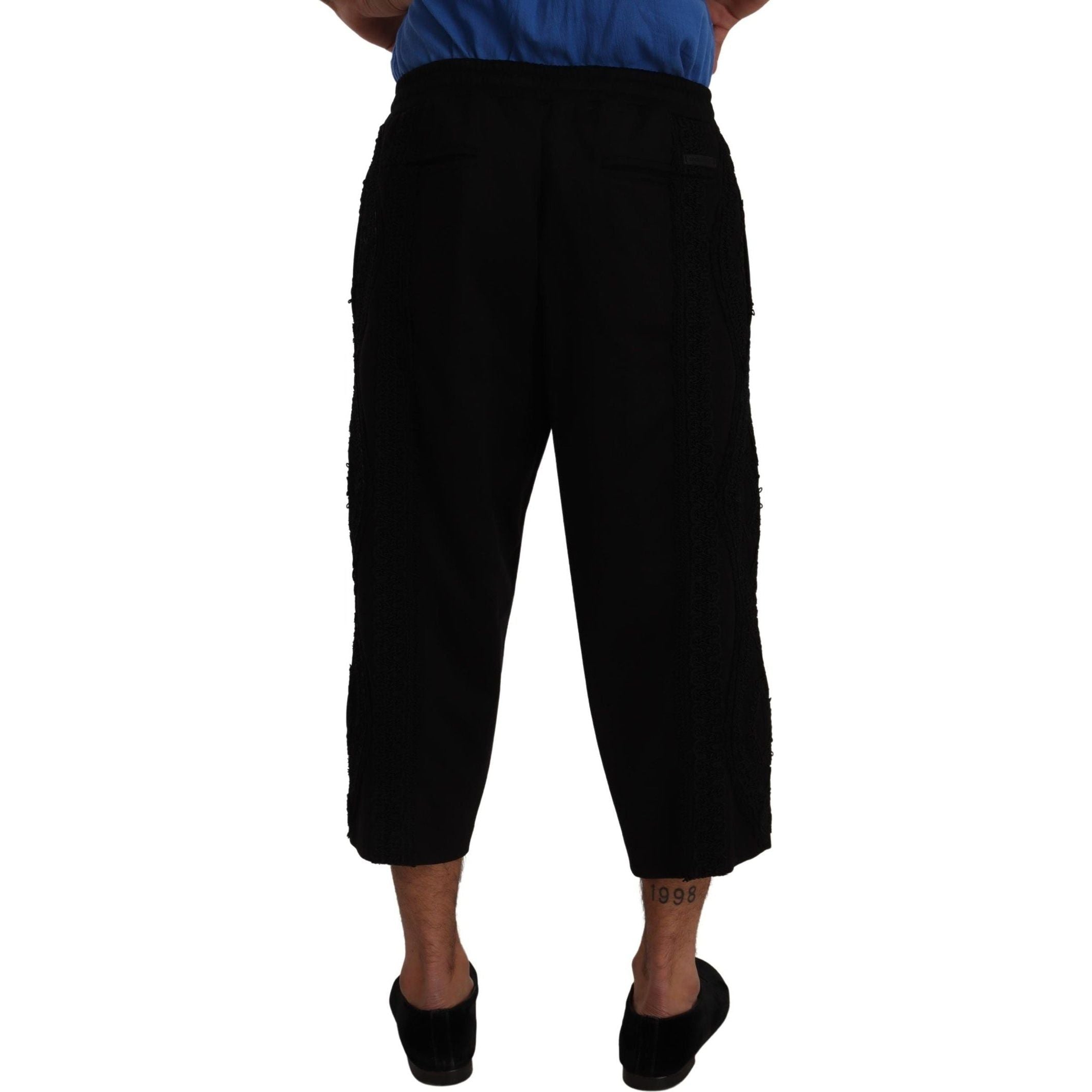 Elegant Black Cropped Torero Pants