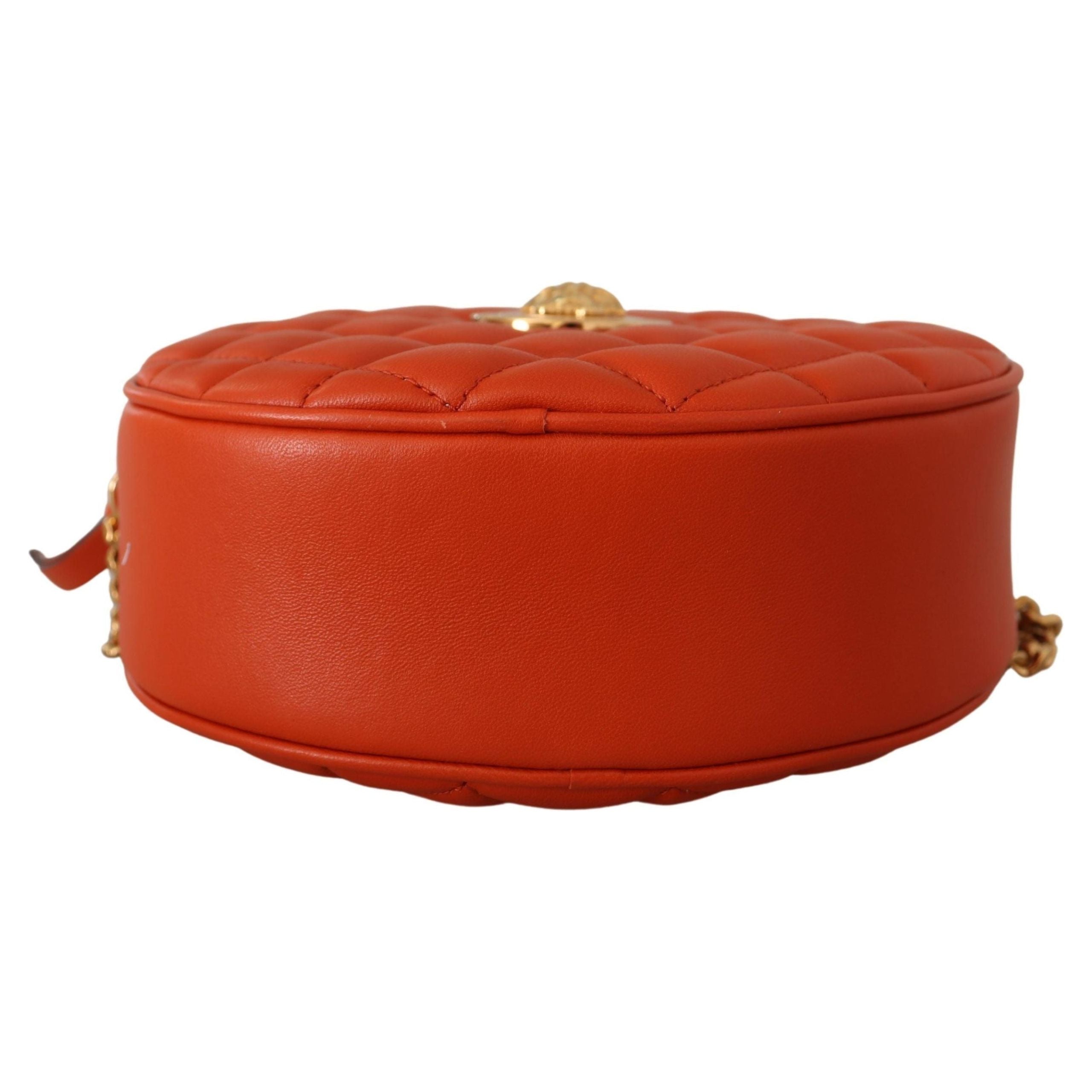 Elegant Round Nappa Leather Crossbody Bag