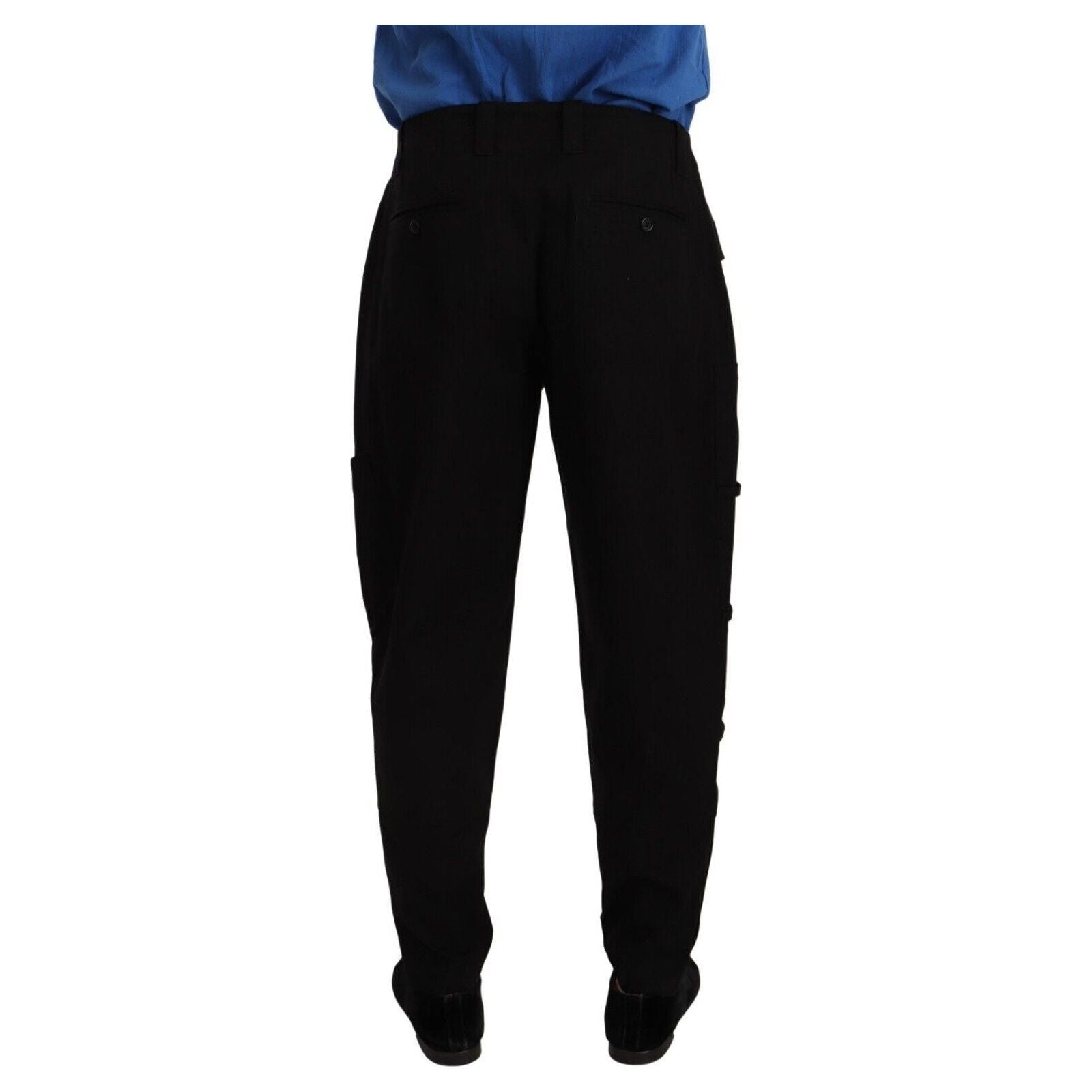 Chic Black Cargo Pants with Stretch Comfort