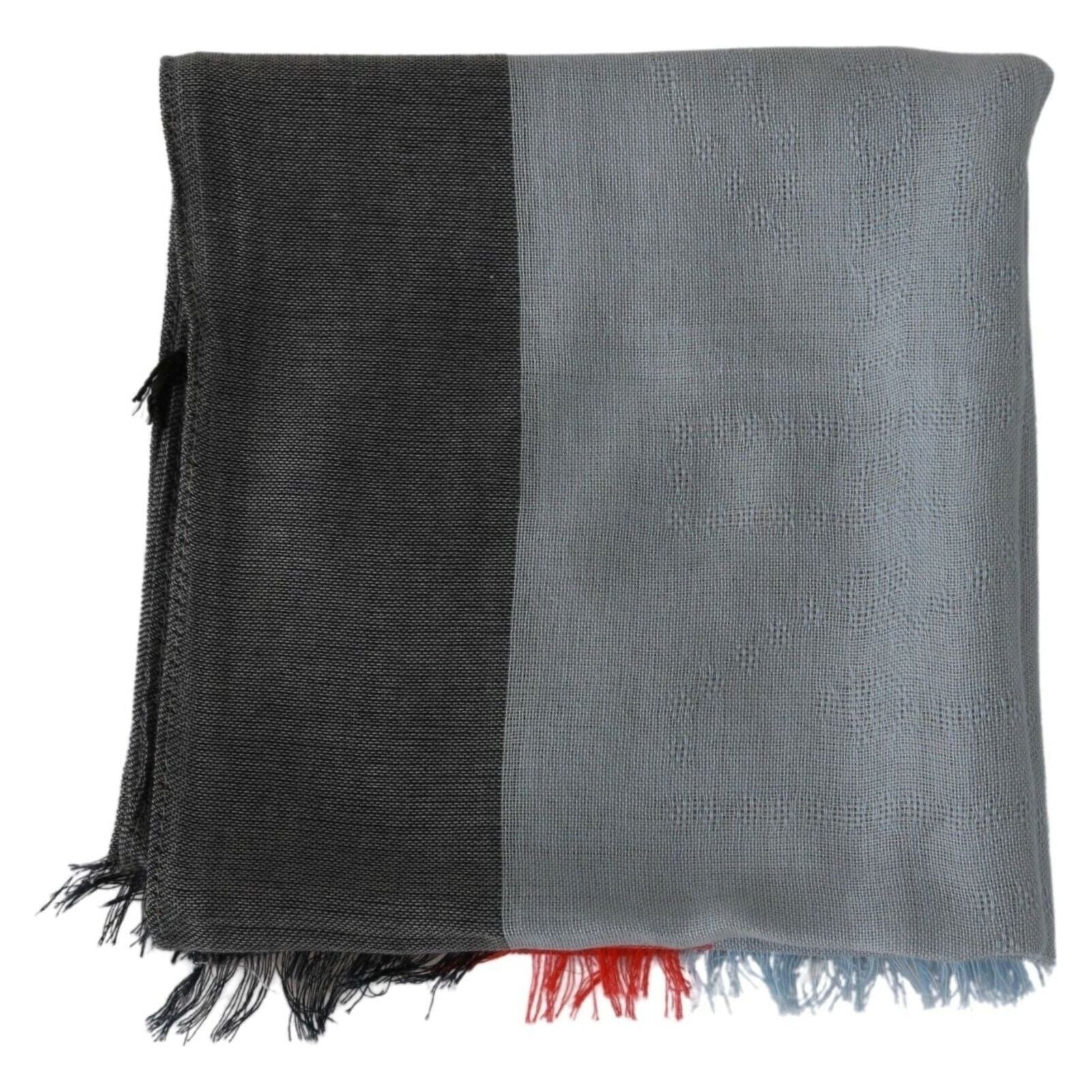 Elegant Gray Italian Cotton Scarf