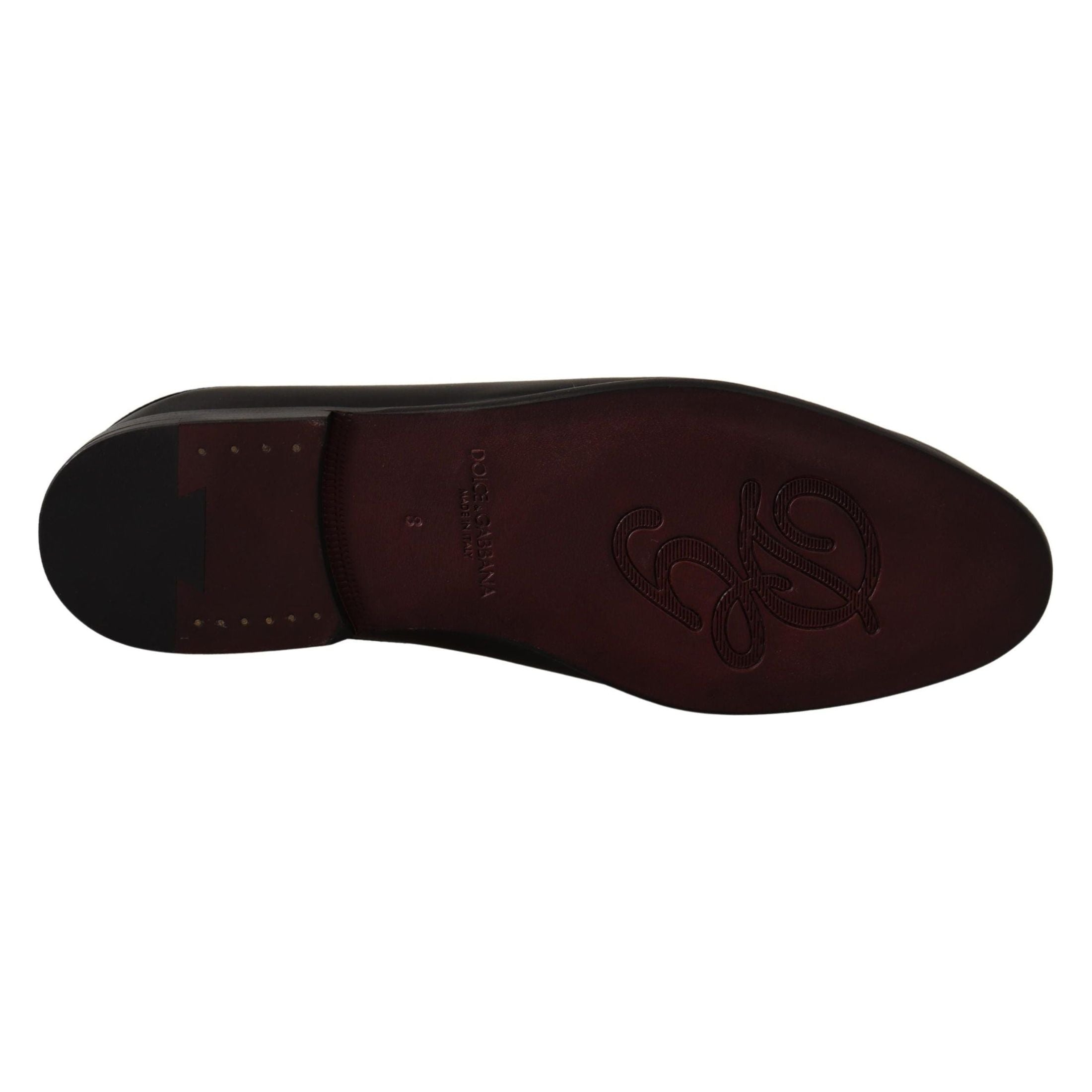 Exquisite Black & Burgundy Leather Slides