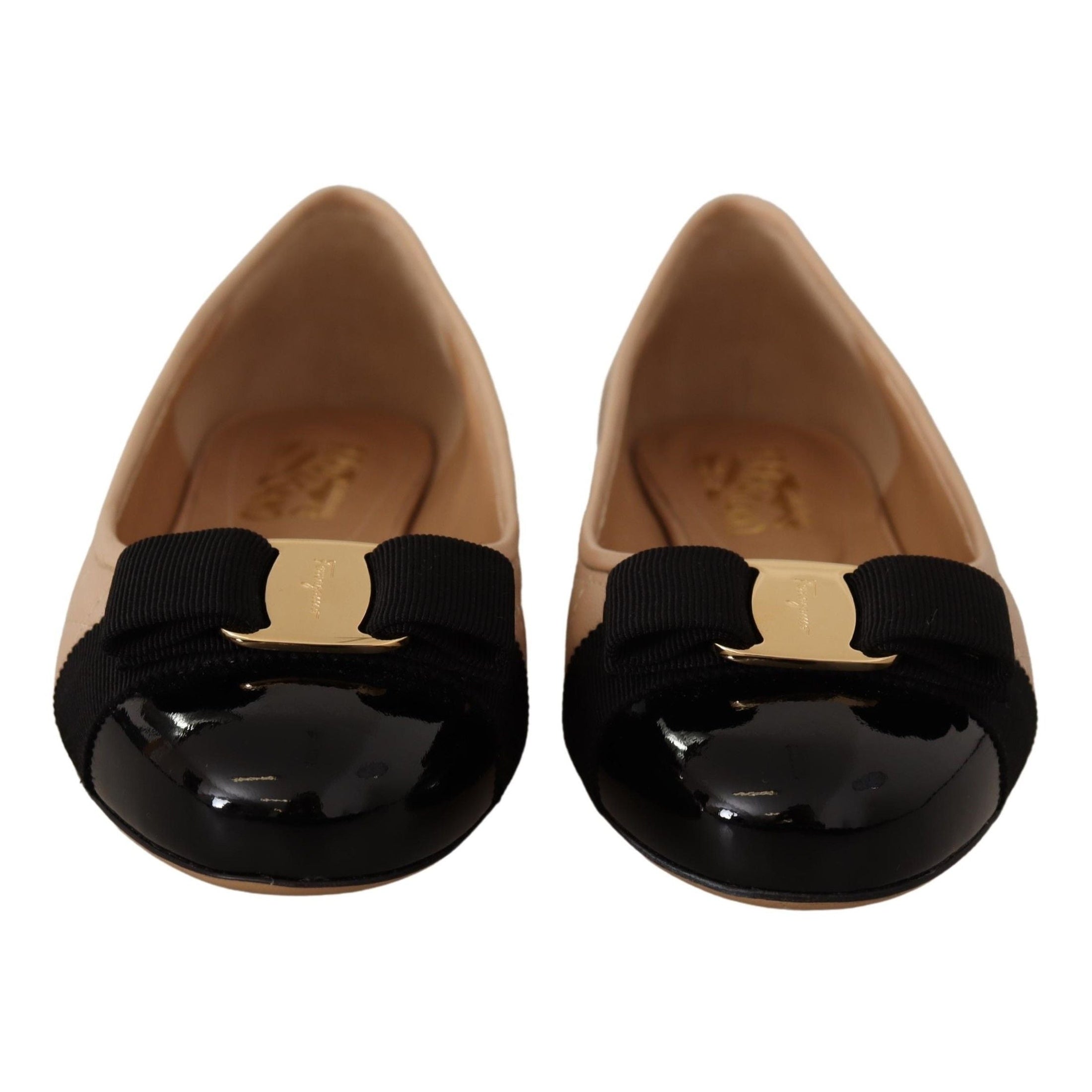 Elegant Quilted Leather Flats - Chic Dual-Tone Design