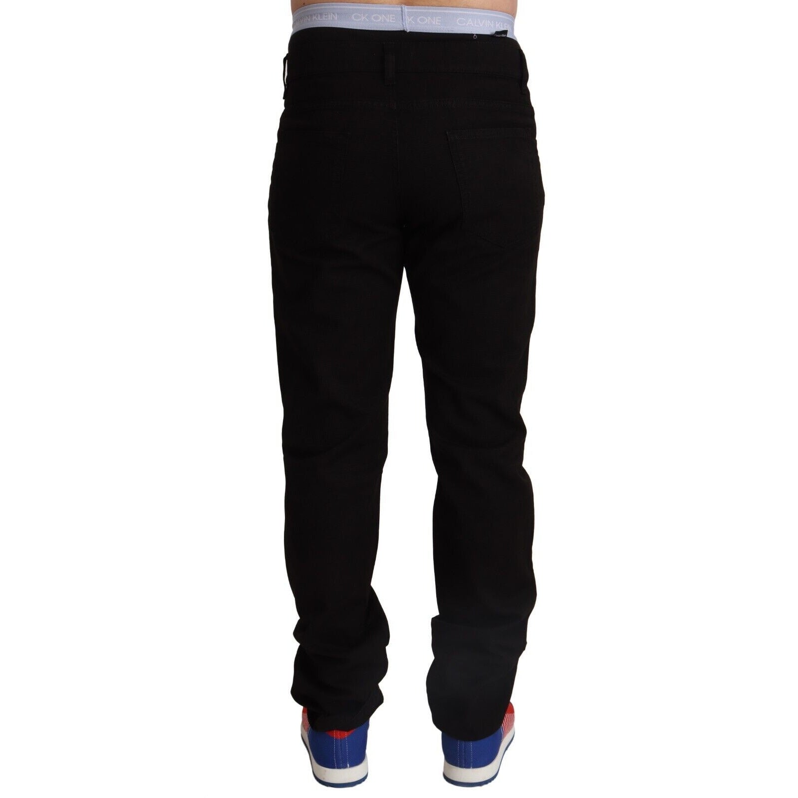 Elegant Skinny Black Cotton Pants