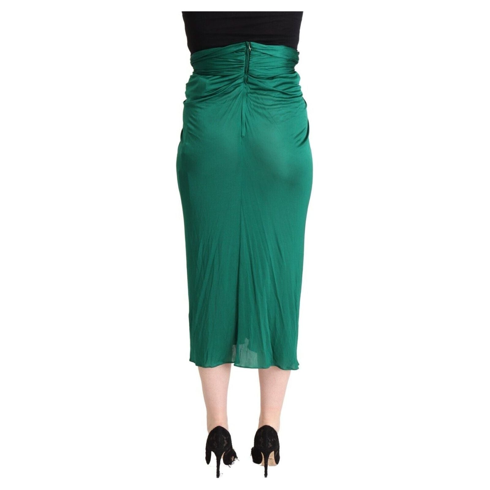 Elegant Pleated High Waist Midi Skirt