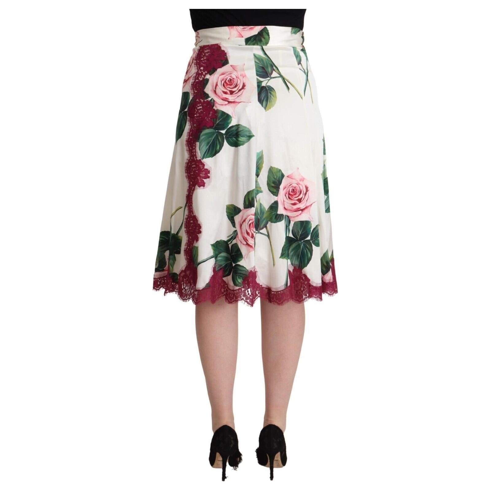 Elegant Floral A-Line Midi Skirt