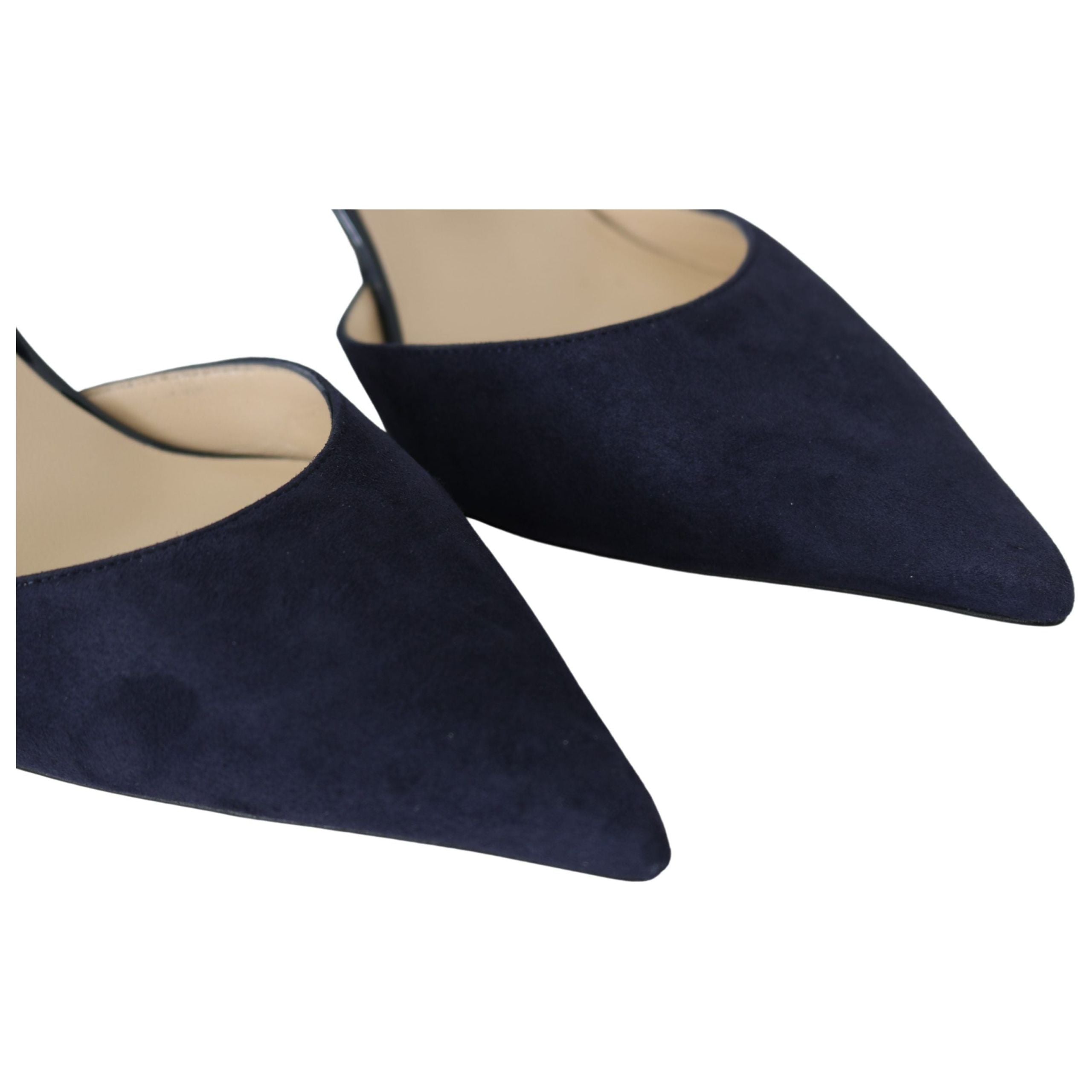 Elegant Navy Suede Pointed Toe Pumps