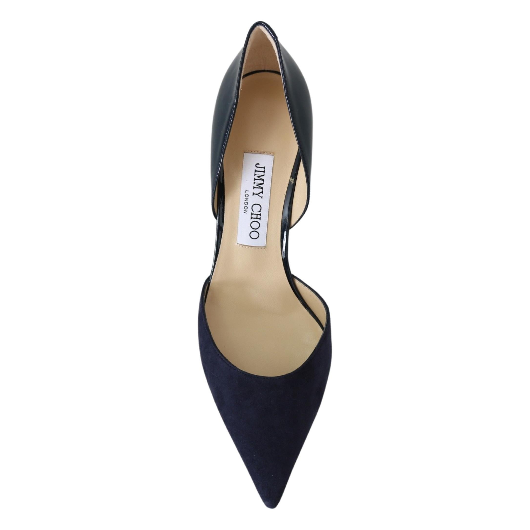 Elegant Navy Suede Pointed Toe Pumps