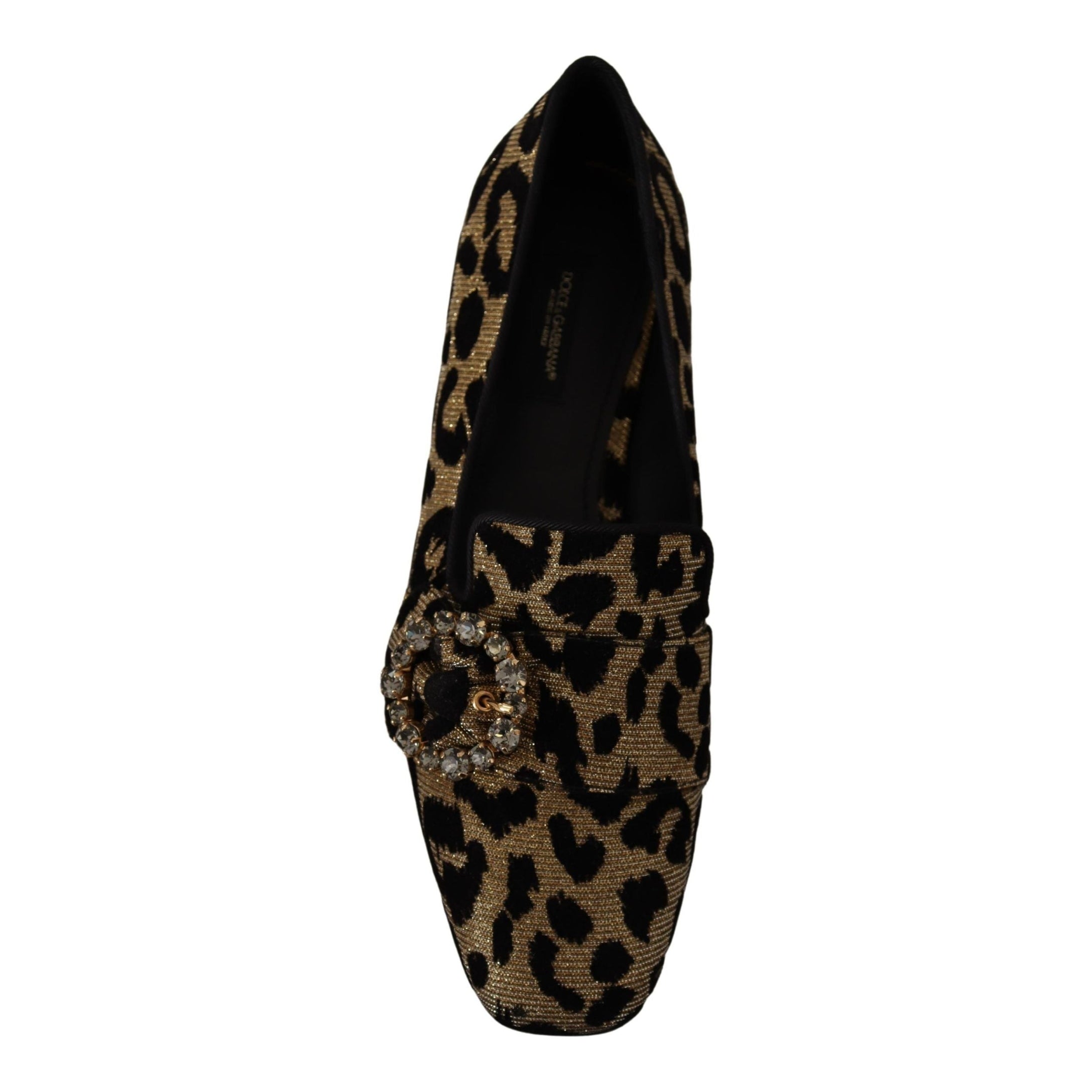 Elegant Leopard Crystal Gem Loafers