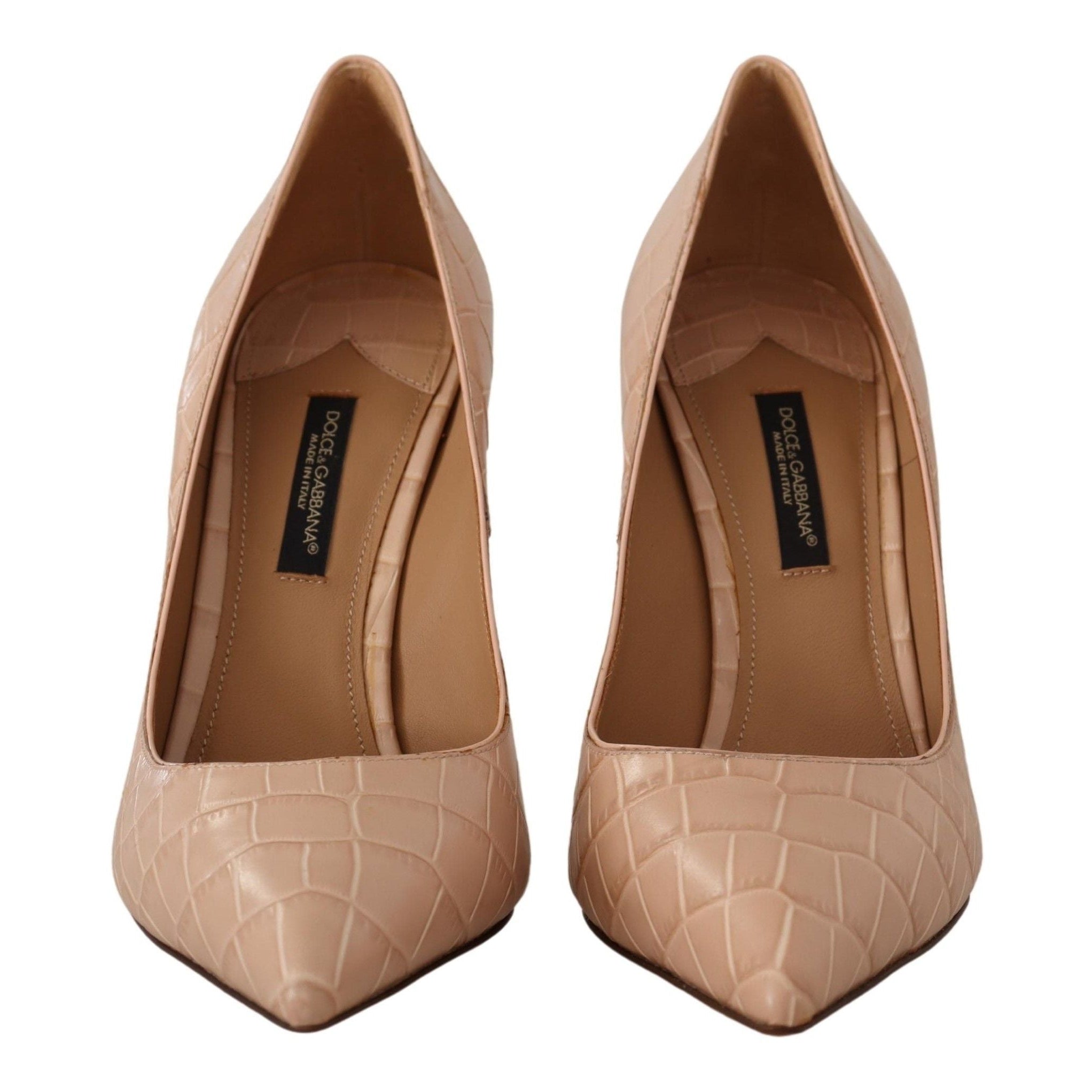 Elegant Beige Nude Leather Pumps