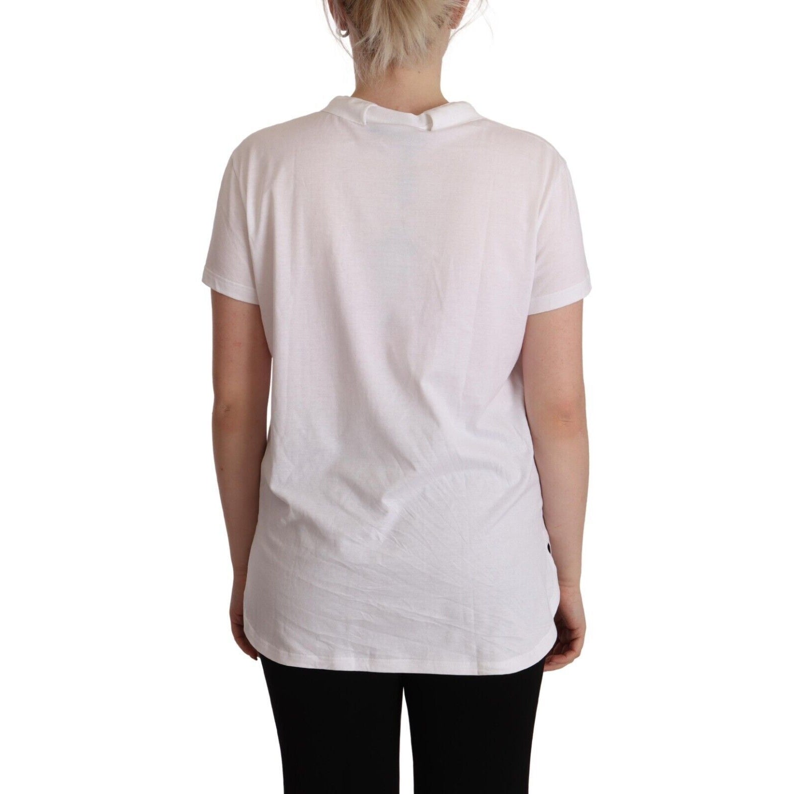 Elegant Collared Crown Print Tee