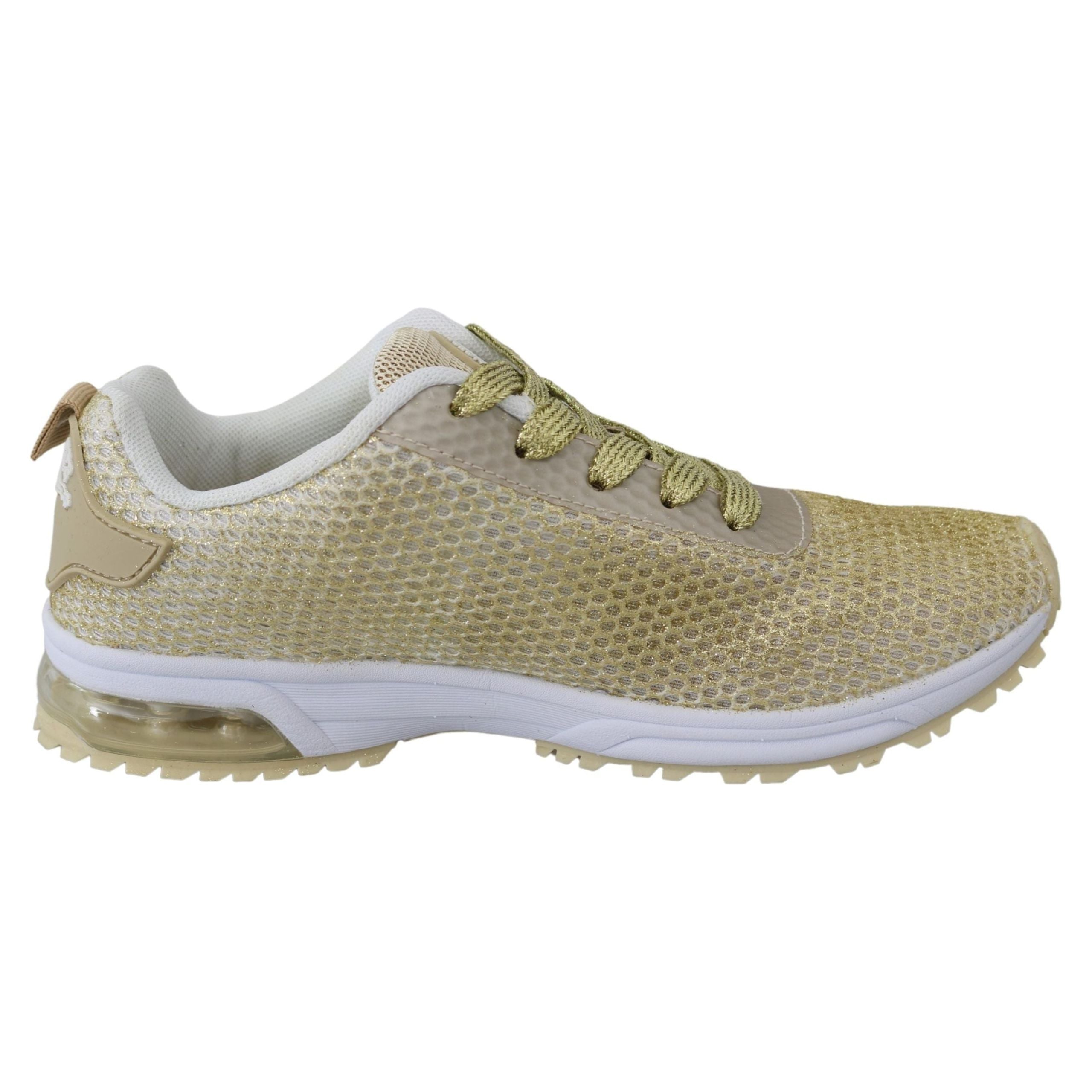 Exquisite Gold Polyester Sport Sneakers