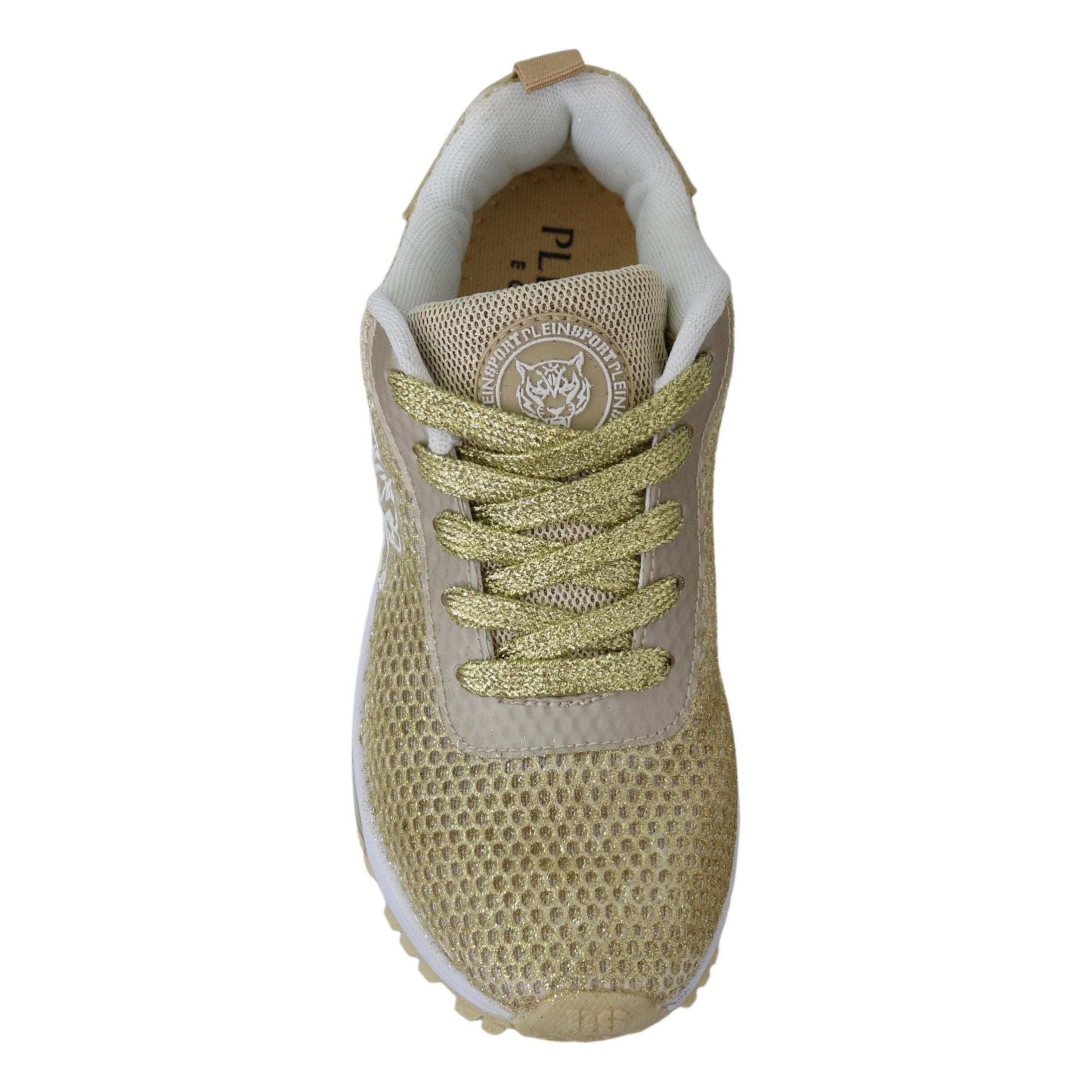 Exquisite Gold Polyester Sport Sneakers