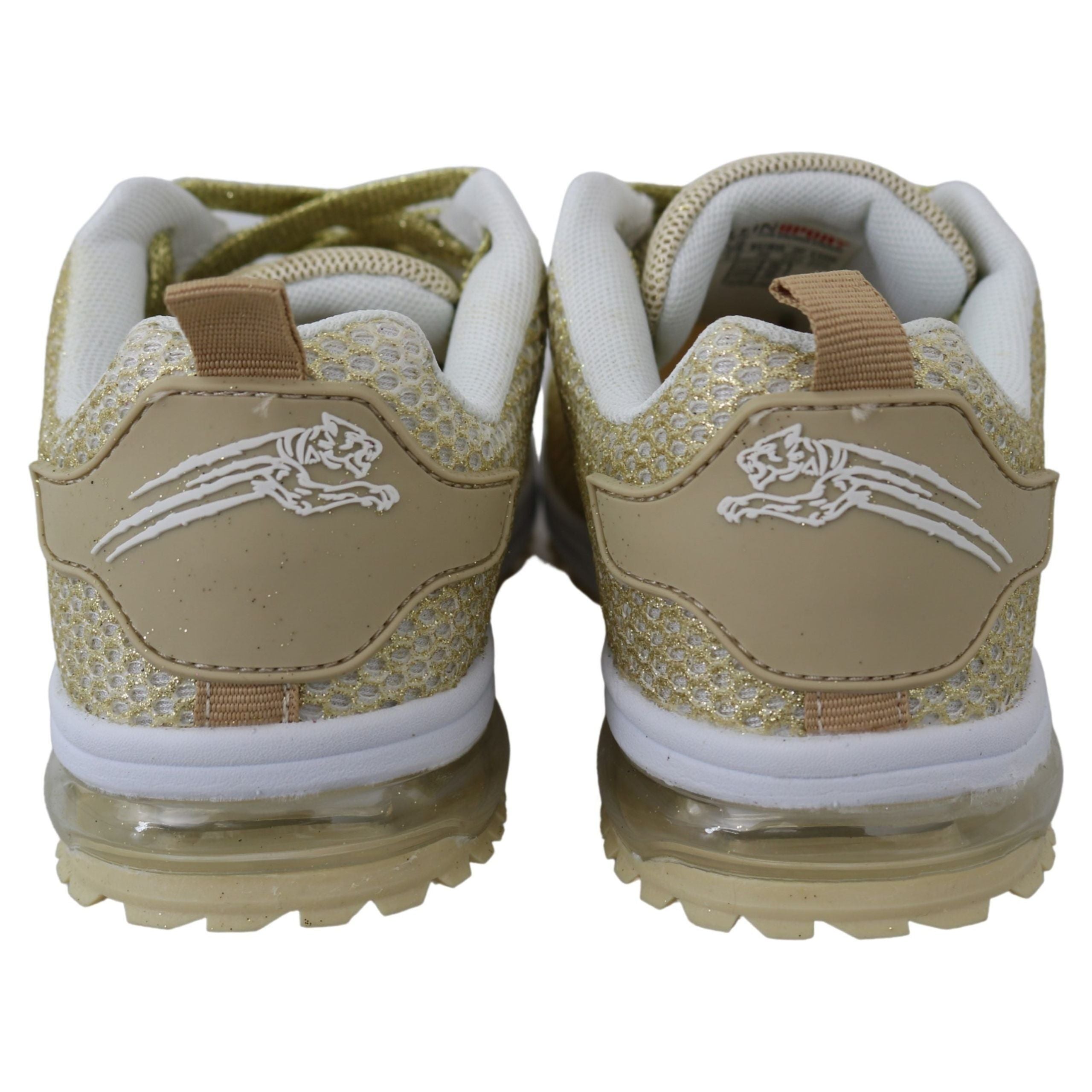 Exquisite Gold Polyester Sport Sneakers