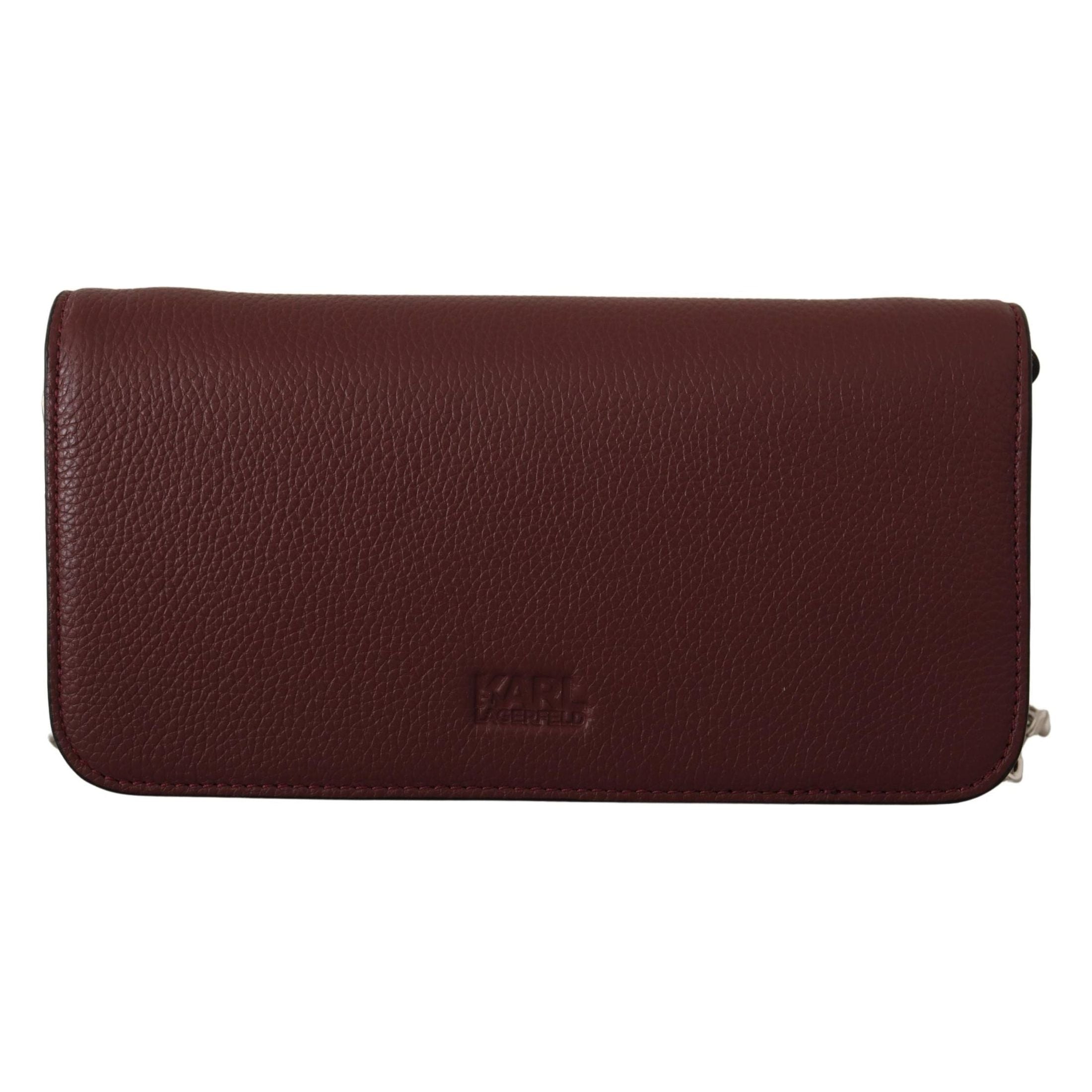 Elegant Wine Leather Evening Clutch