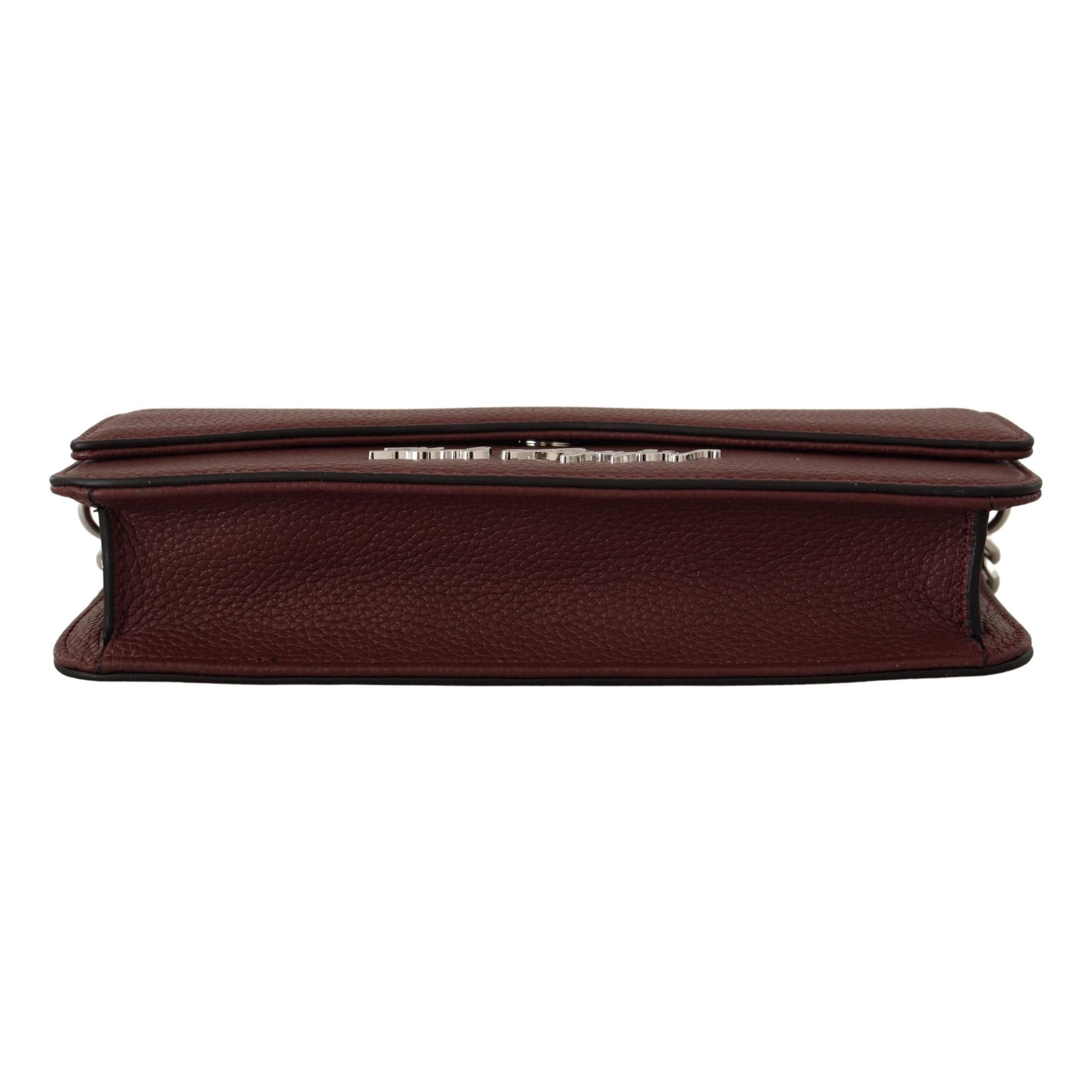 Elegant Wine Leather Evening Clutch