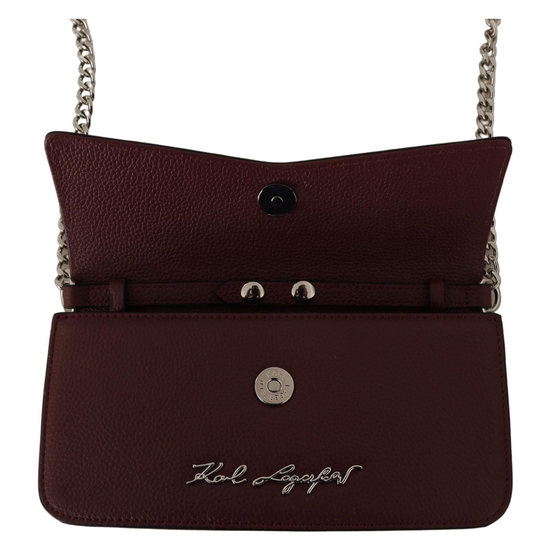 Elegant Wine Leather Evening Clutch